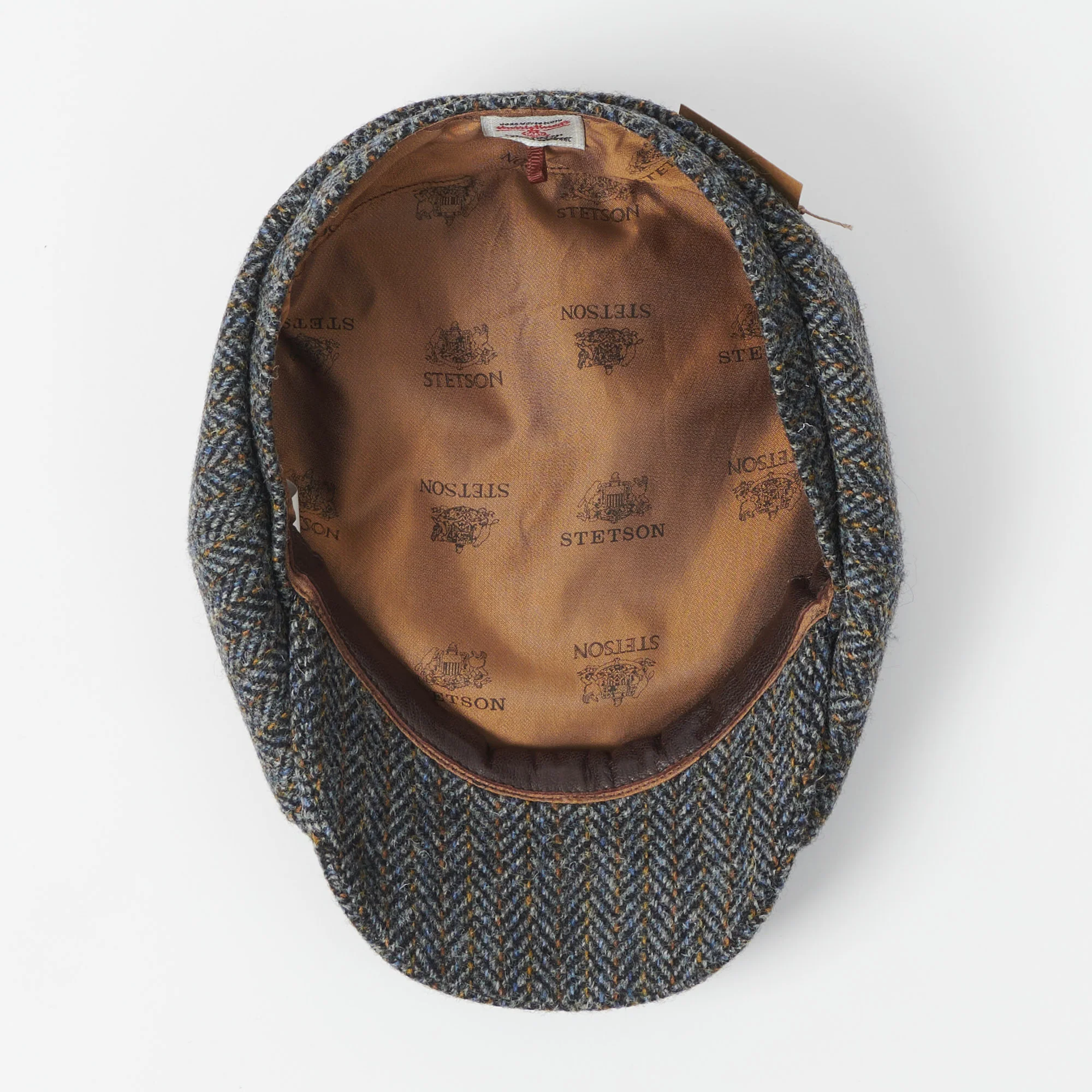 Stetson Hatteras Harris Tweed Flat Cap - Blue/Grey - Image 5