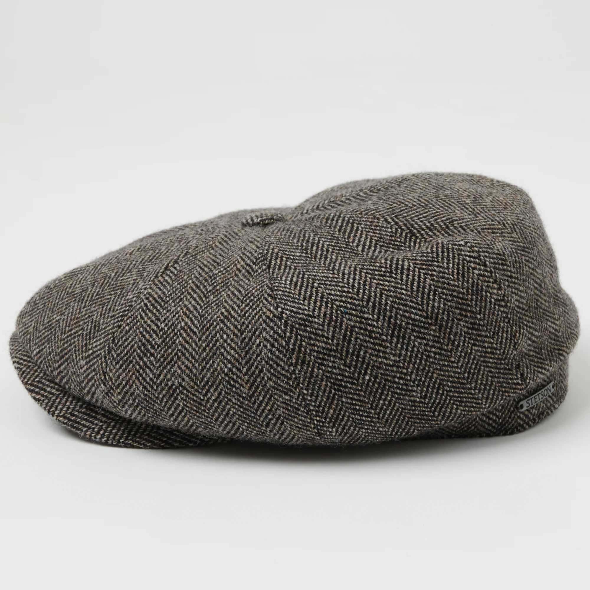 Stetson Hatteras Woolrich Herringbone Flat Cap - Grey - Image 4