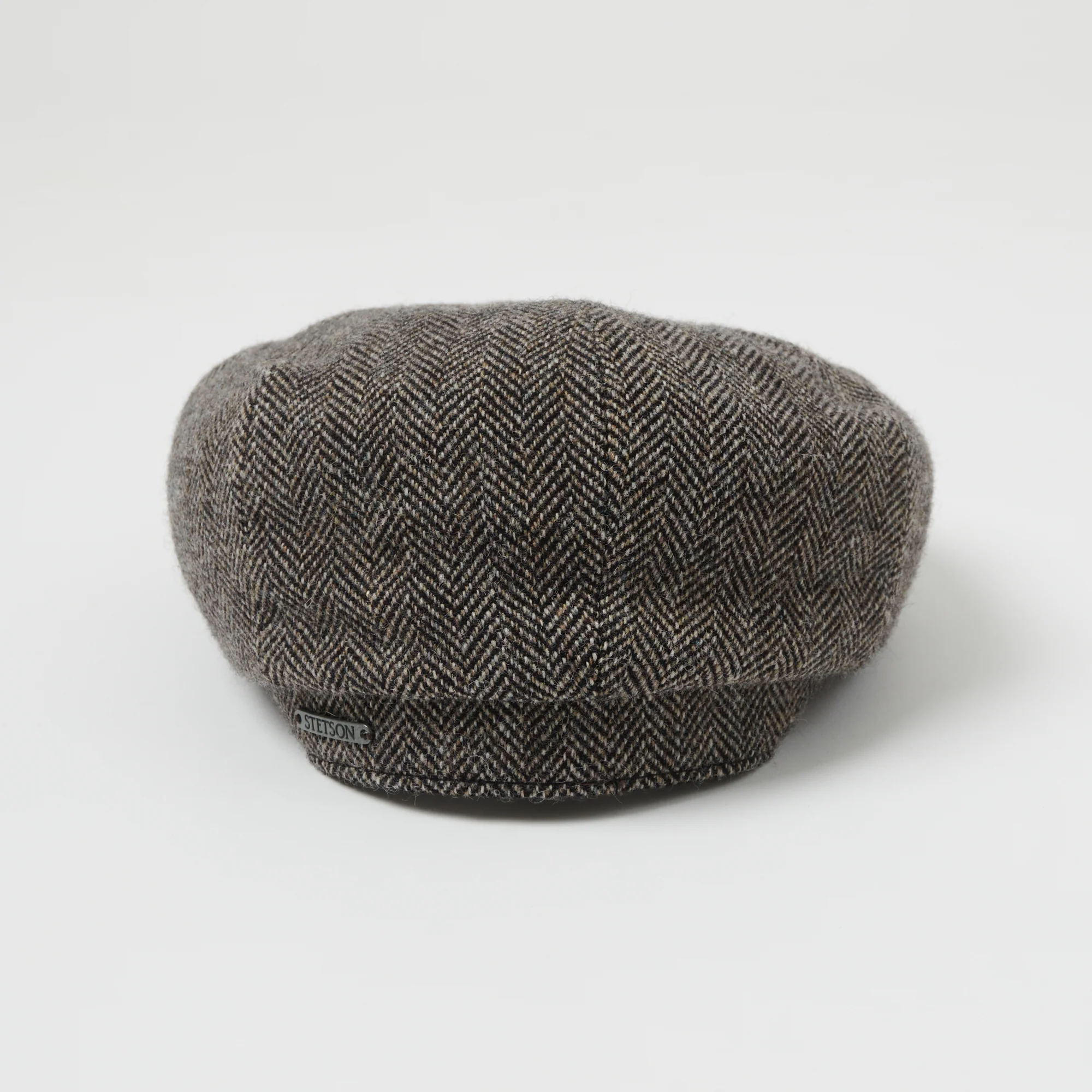 Stetson Hatteras Woolrich Herringbone Flat Cap - Grey - Image 5