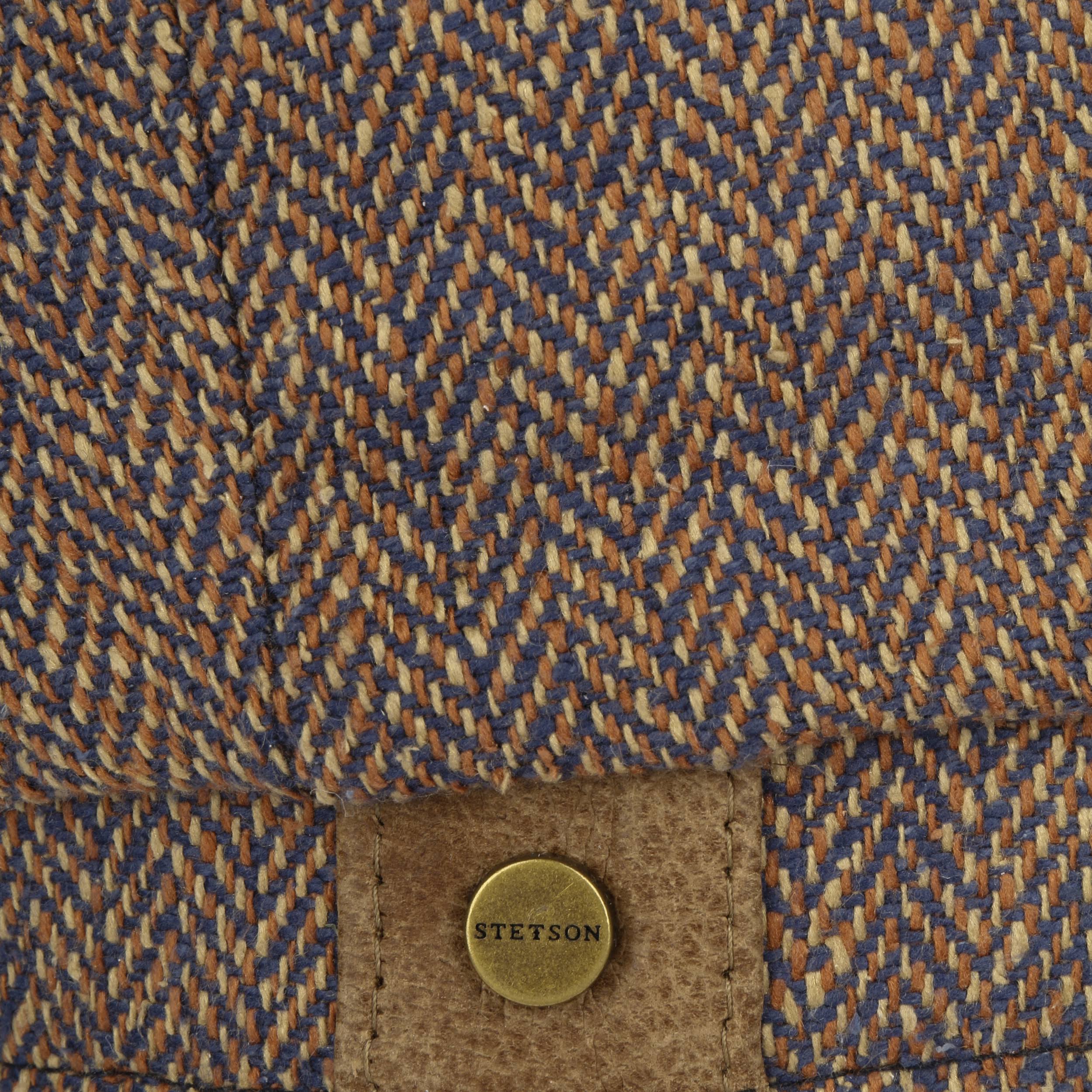 Stetson Hatteras Silk Herringbone Flat Cap - Brown Melange - Image 4