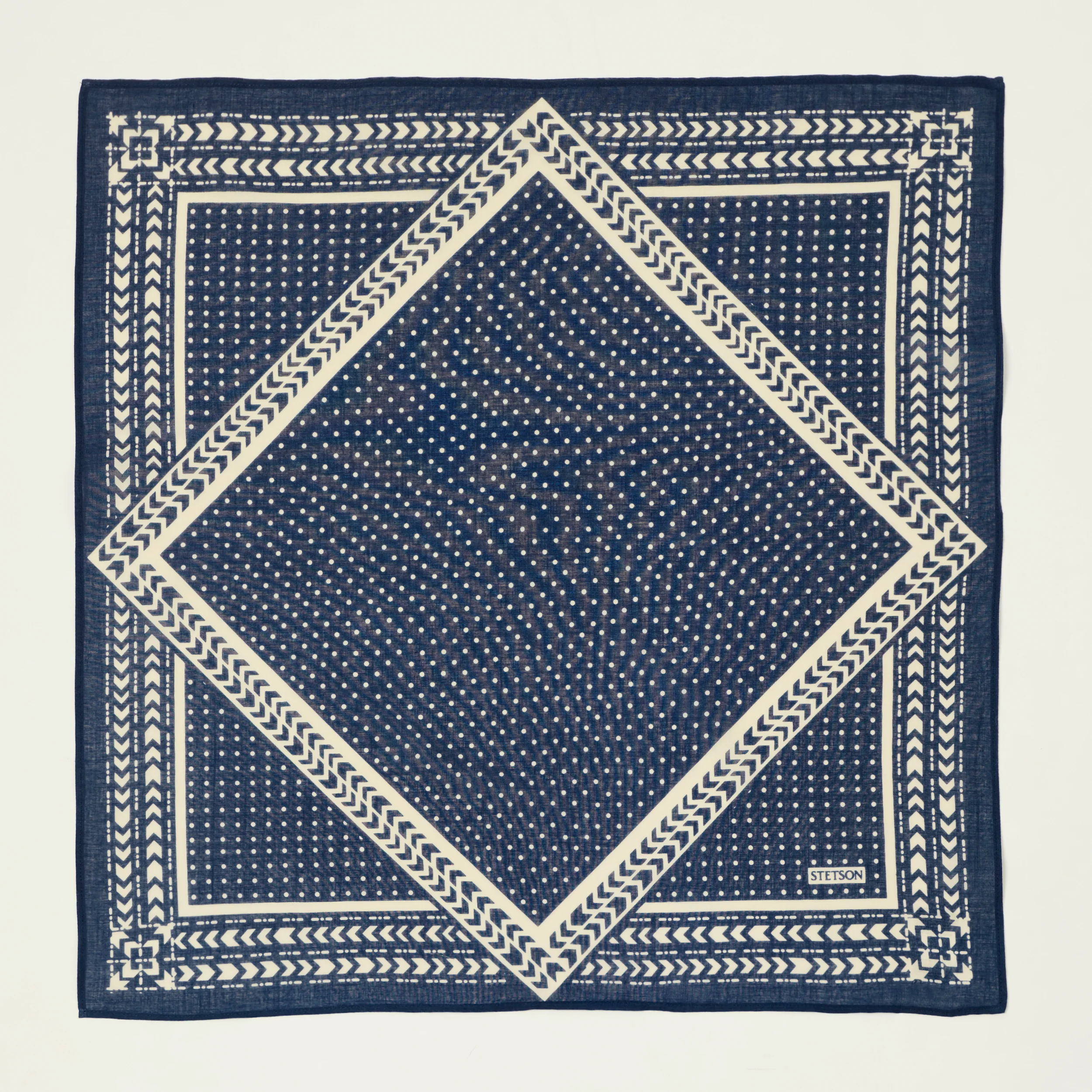 Stetson Cotton 'Geometric' Bandana - Navy