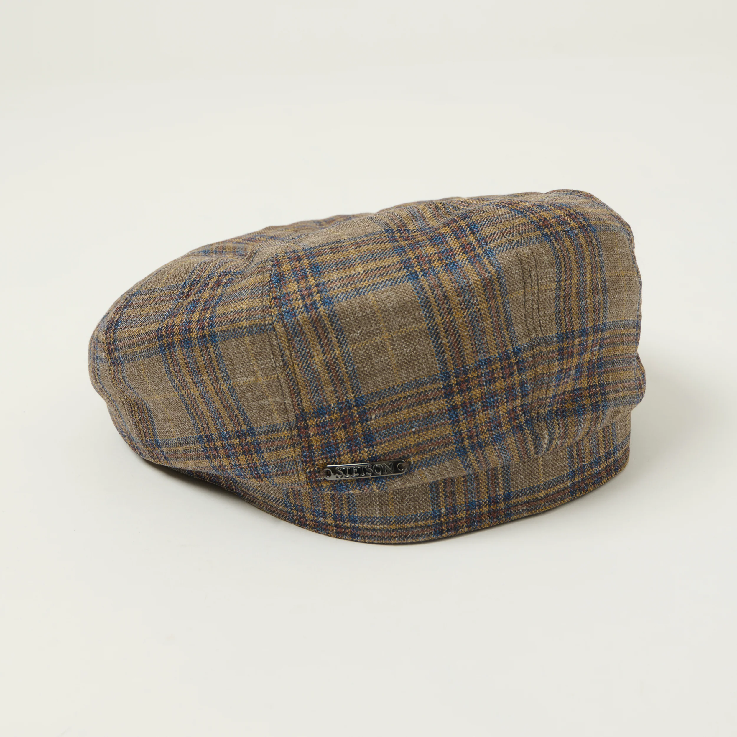 Stetson Cotton Hatteras Carreaux Casquette Hat - Brown/Multi - Image 3