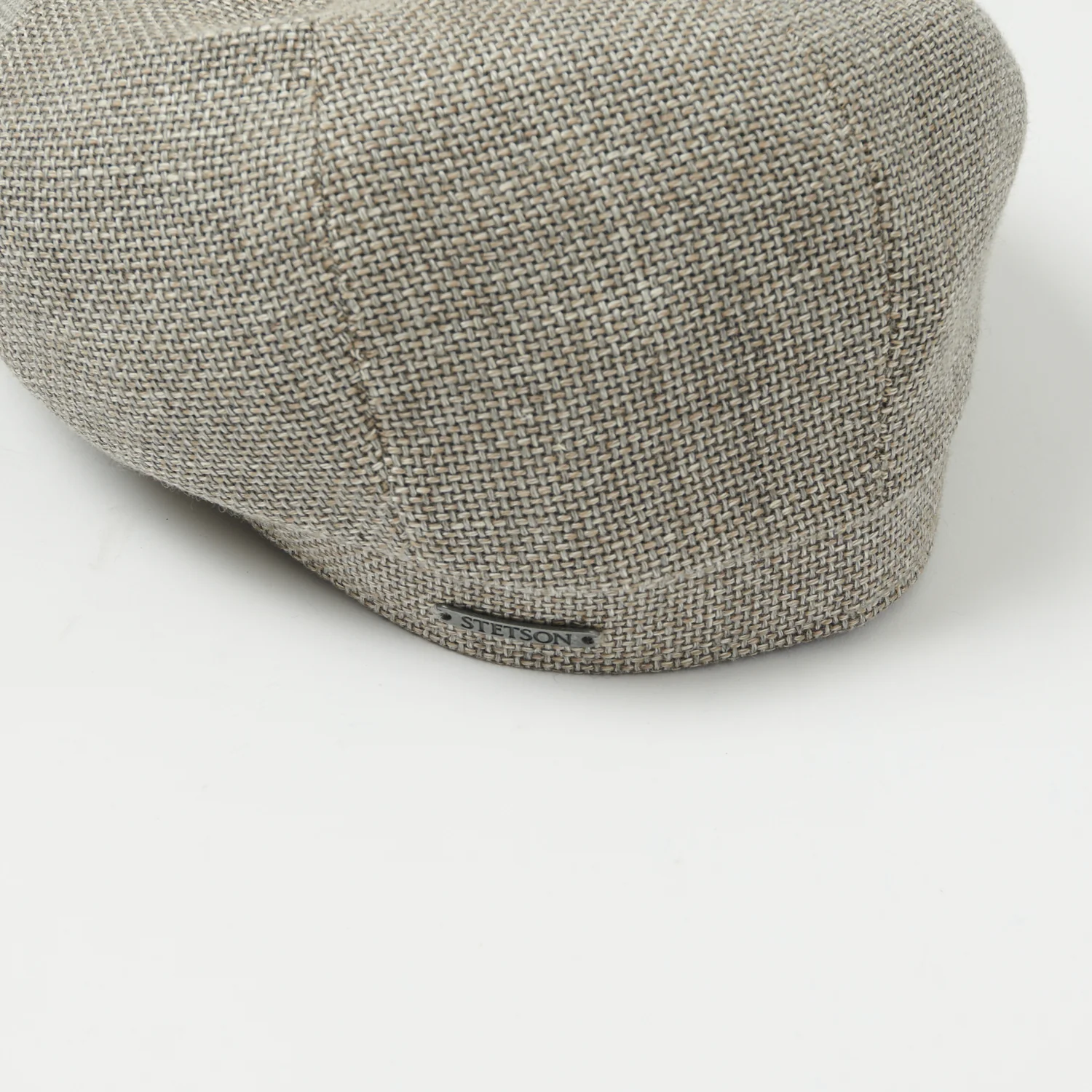 Stetson Hatteras 'Ellington' Wool/Linen Flat Cap - Grey/Beige Mottled - Image 2