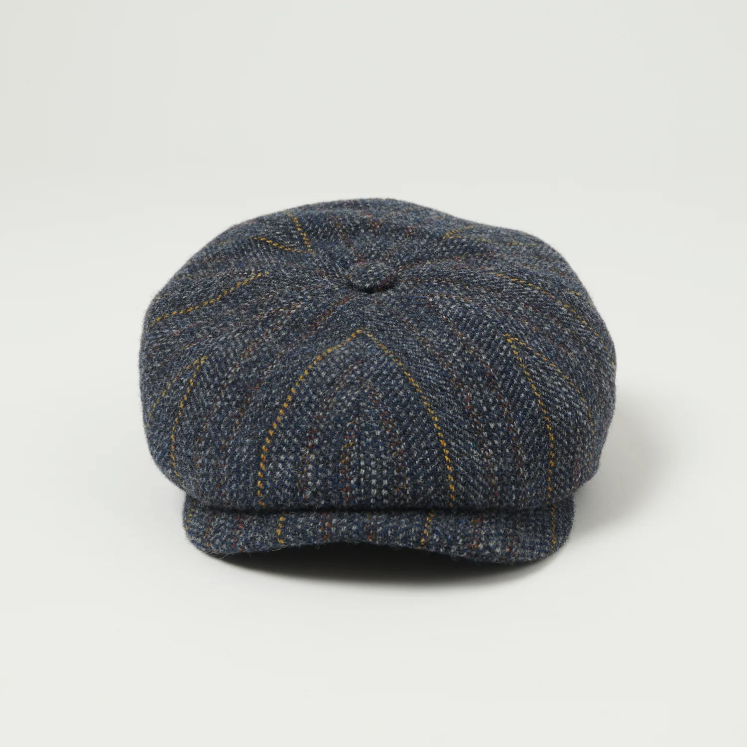 Stetson Hatteras Virgin Wool Flat Cap - Blue Stripe - Image 2