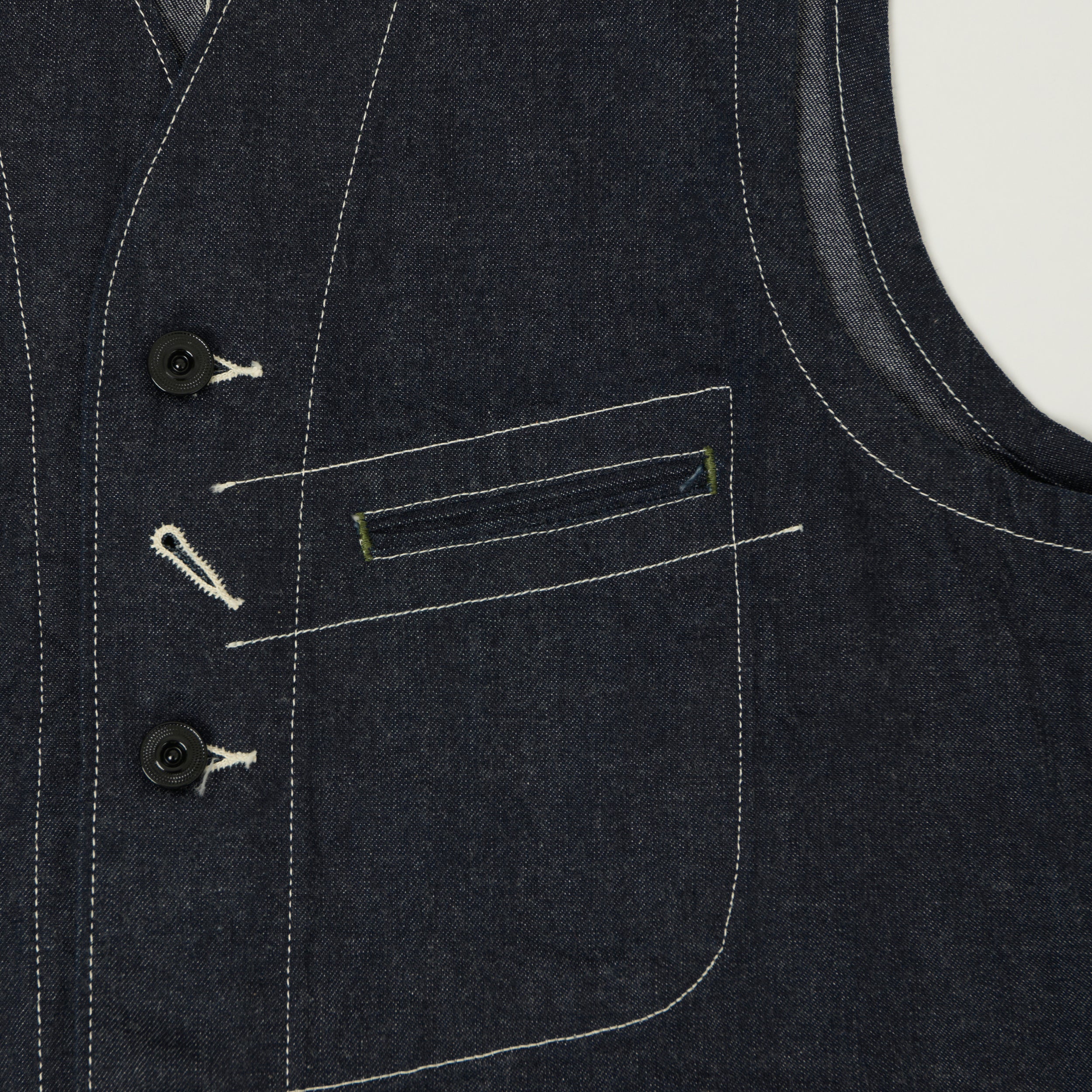 Sugar Cane 11oz Denim Work Vest - One Wash - Image 5