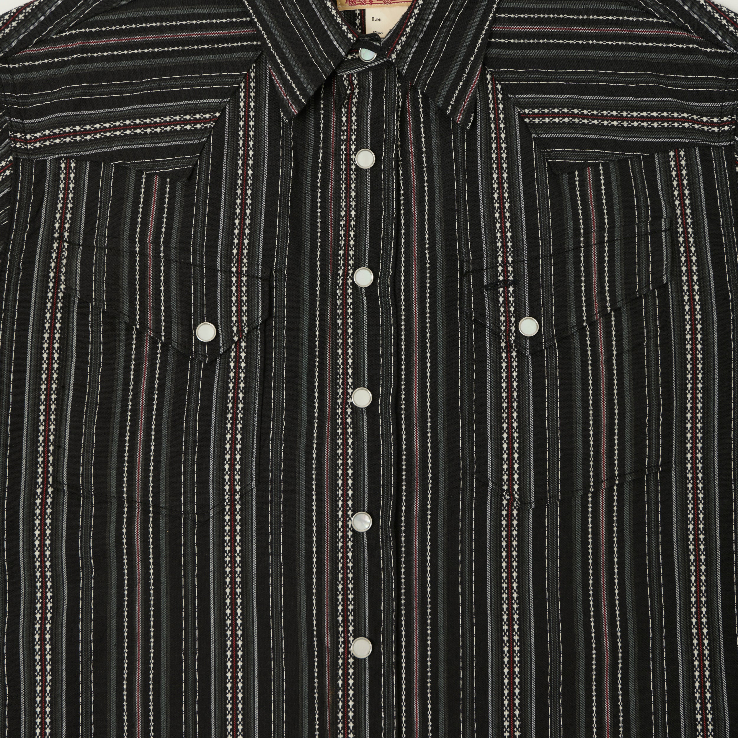 Sugar Cane Indigo Dobby Western Shirt - Black - Image 5