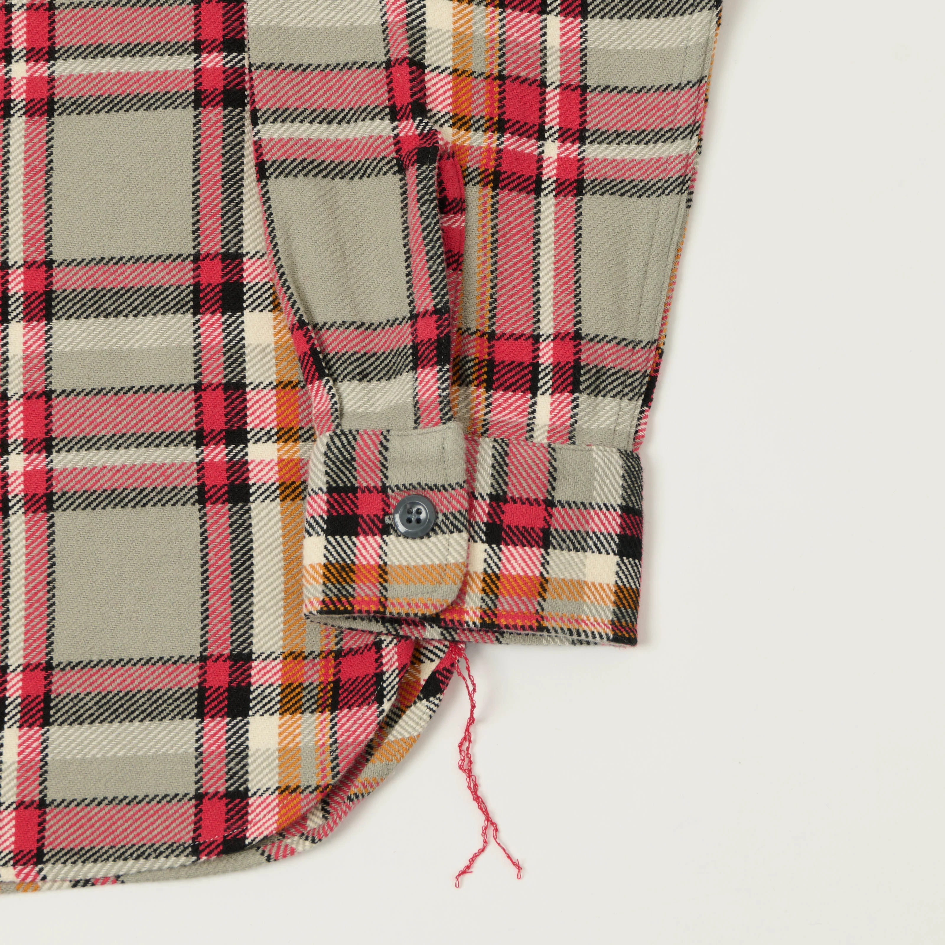 Sugar Cane Large Check Work Shirt - Grey/Red - Image 3