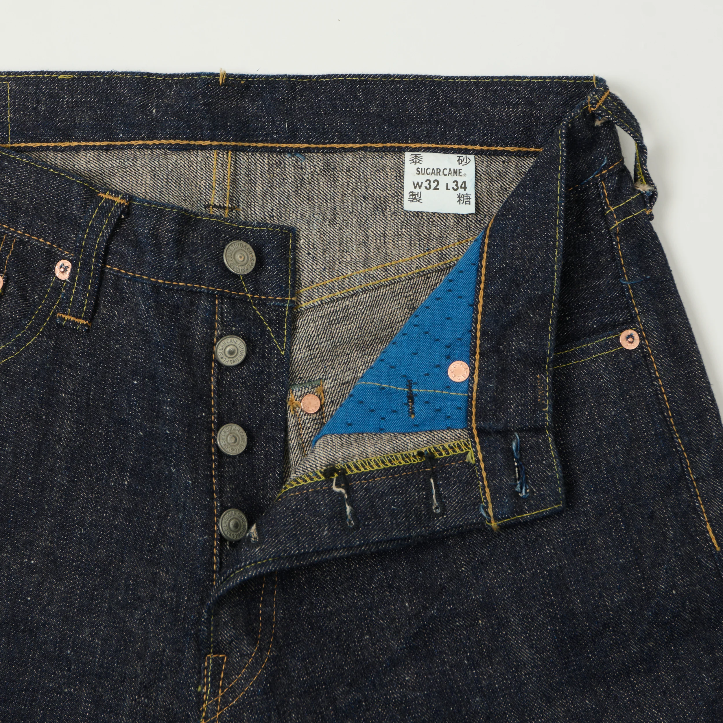 Sugar Cane 14oz 'Okinawa' Denim Regular Straight Jean - One Wash - Image 4