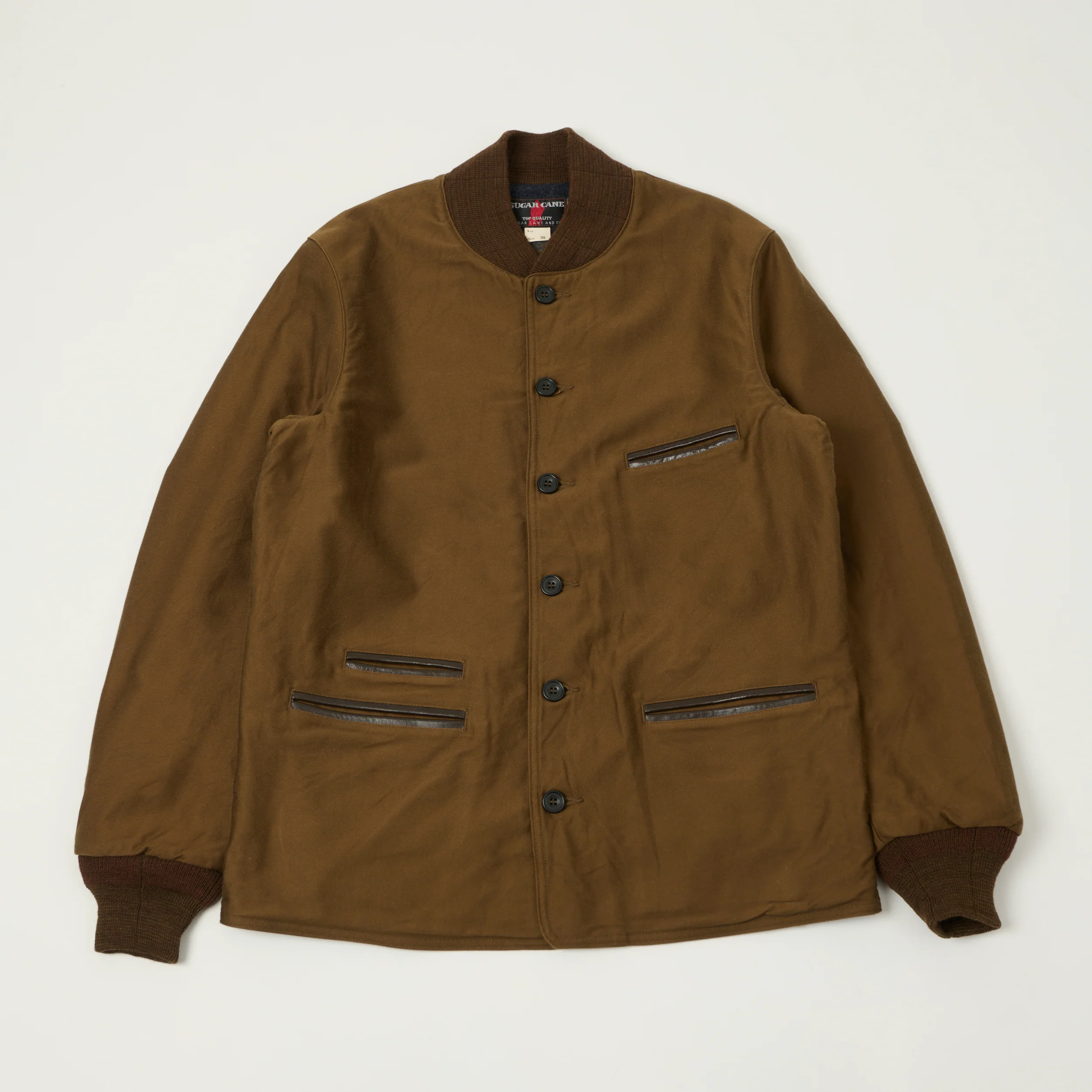 Sugar Cane Blanket Lined Moleskin Work Jacket - Brown
