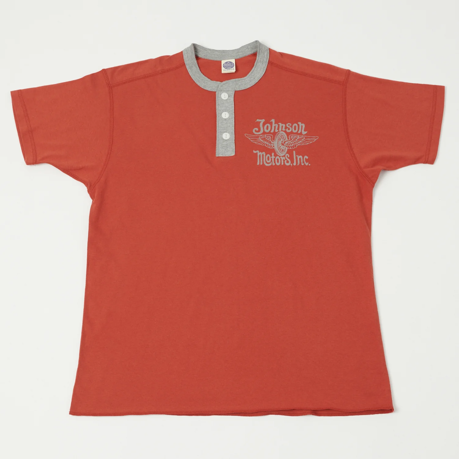 TOYS McCOY 'Johnson Motors Flying Wheel' Union Henley - Red
