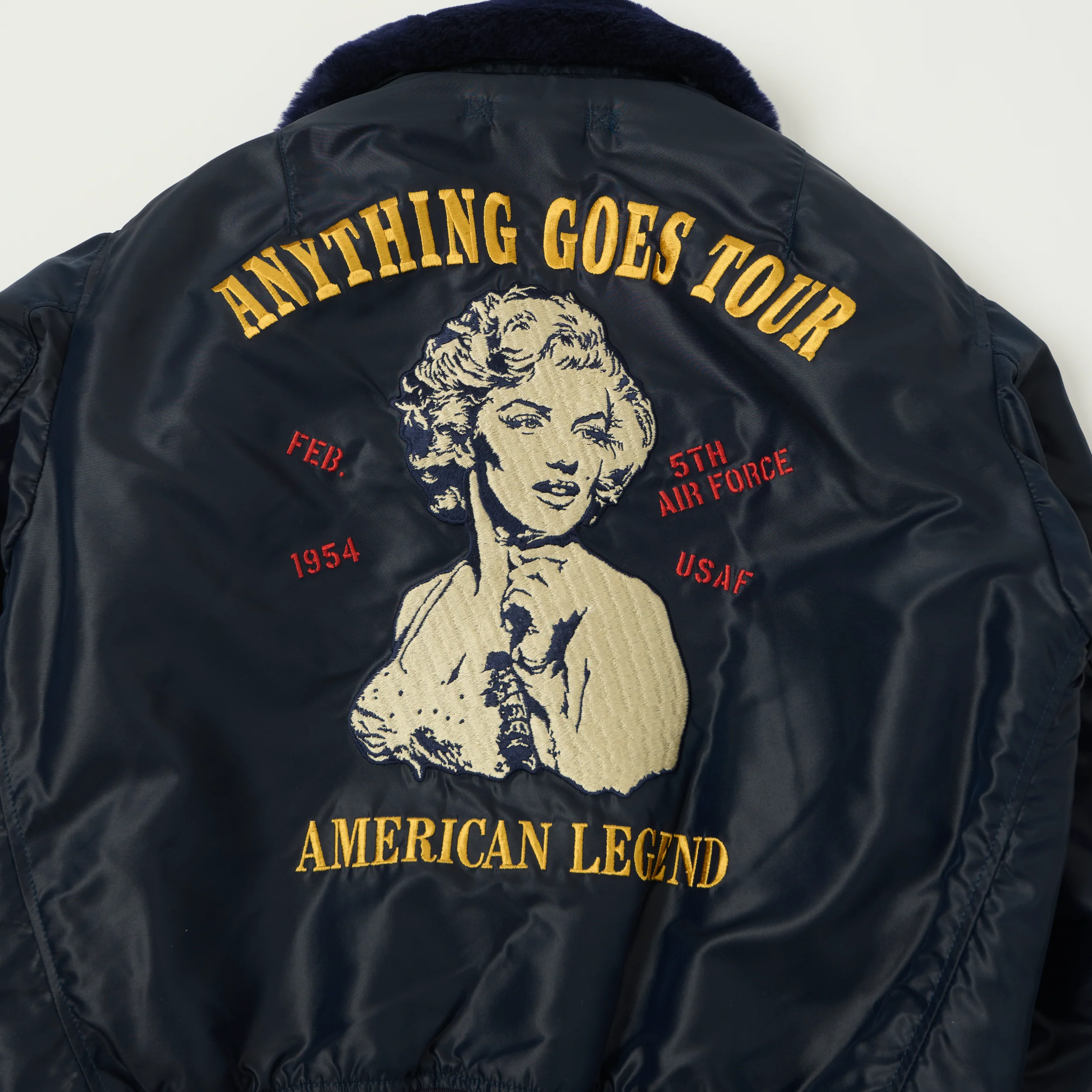 TOYS McCOY Marylin Monroe 'Anything Goes' B-15C Flight Jacket - Navy - Image 3