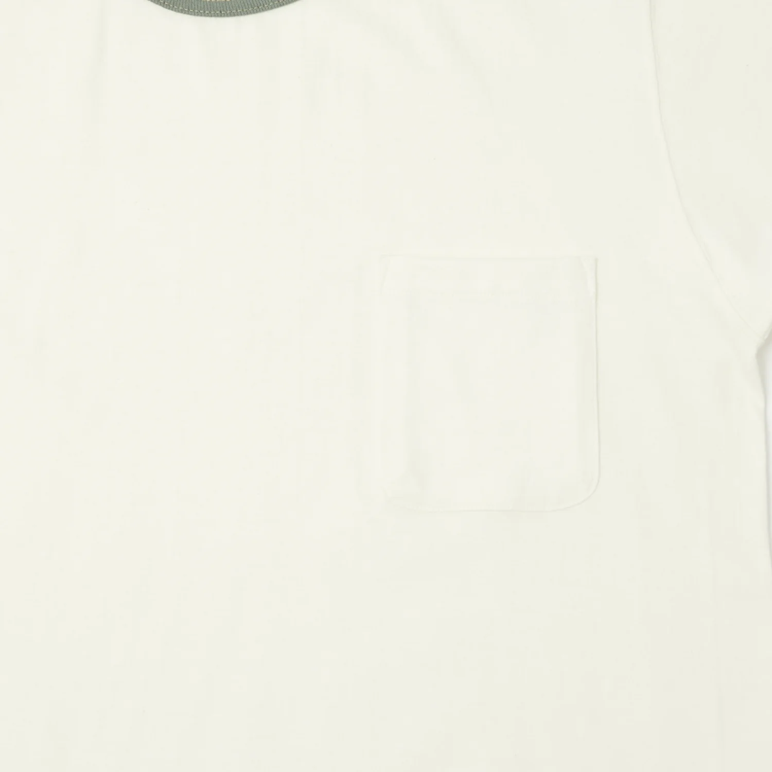TOYS McCOY Ringer Pocket T-Shirt - Off White/Green - Image 4