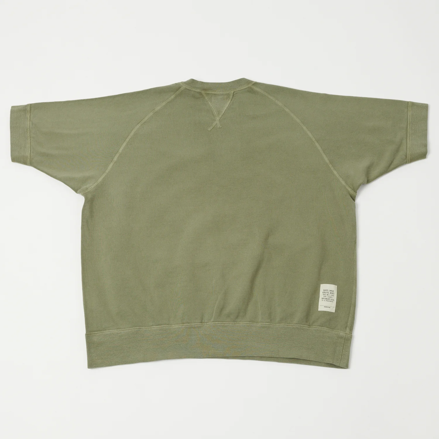TOYS McCOY Short Sleeve Military Sweatshirt - Lt Olive - Image 3