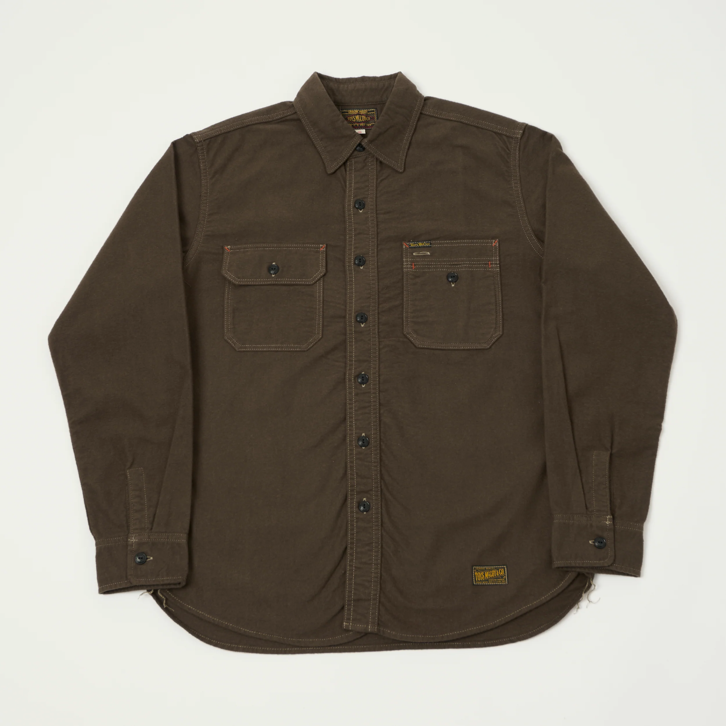 TOYS McCOY 'Sidewinder' Brushed Flannel Work Shirt - Brown