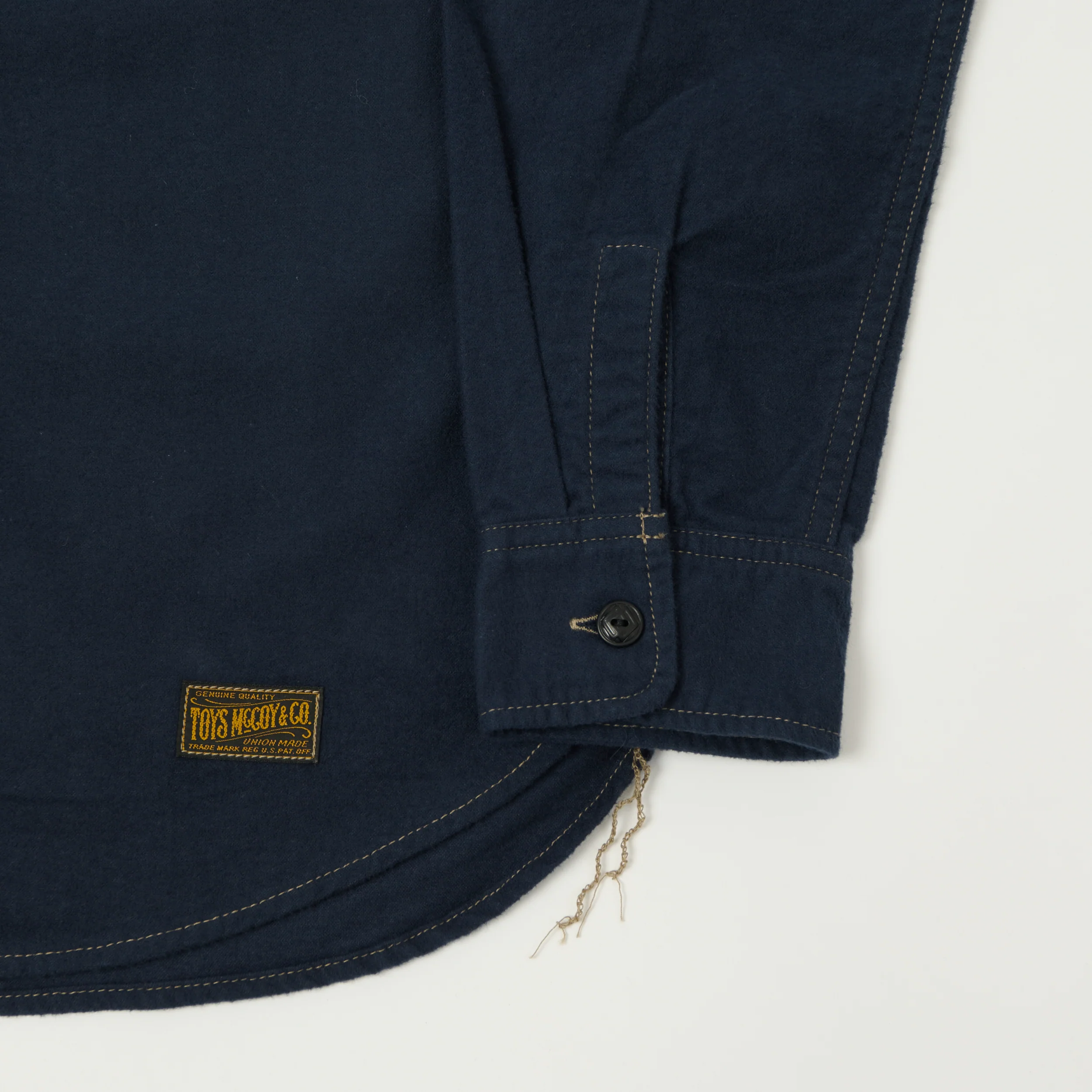 TOYS McCOY 'Sidewinder' Brushed Flannel Work Shirt - Navy - Image 3
