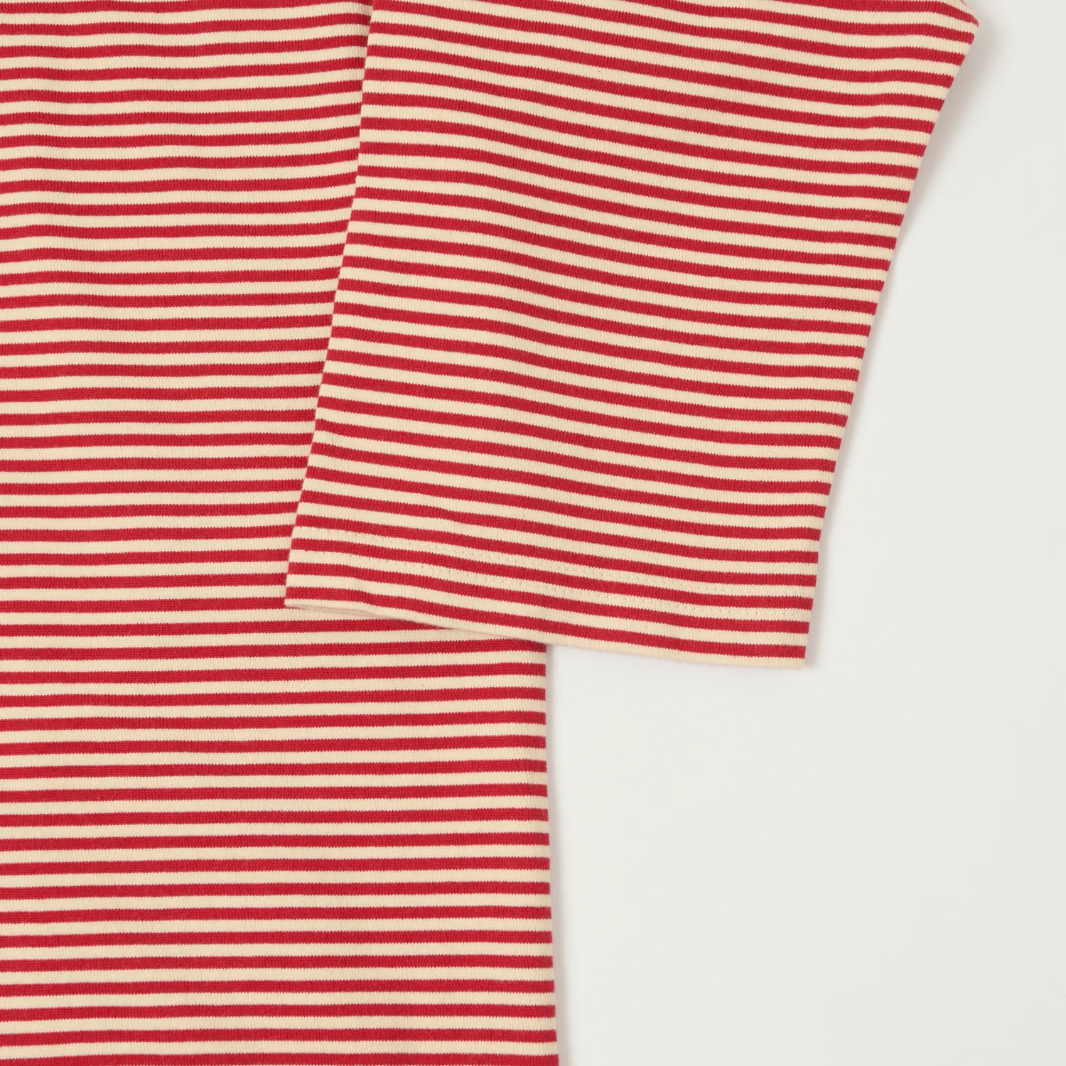 TOYS McCOY 'The Great American Hero' Quarter Sleeve Stripe T-Shirt - Ivory/Red - Image 3