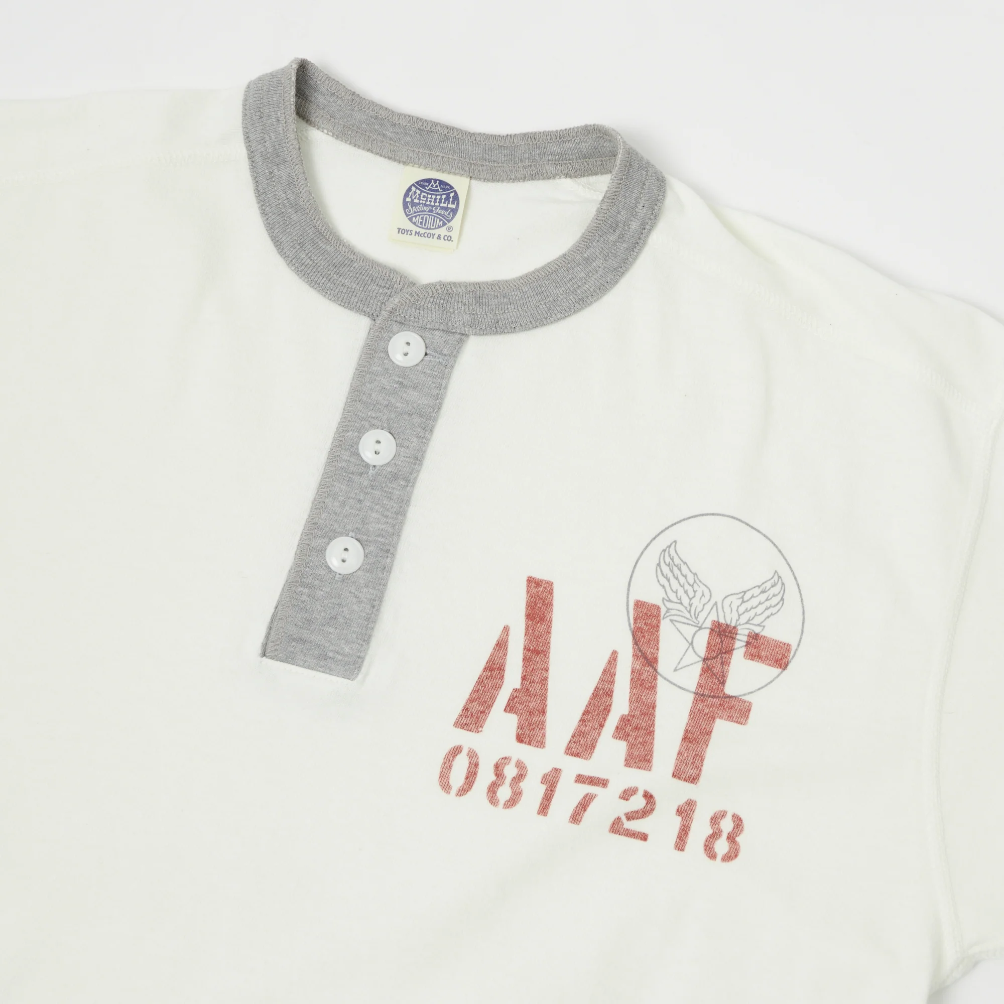 TOYS McCOY 'AAF' Military Union Henley - Nature/Grey - Image 2