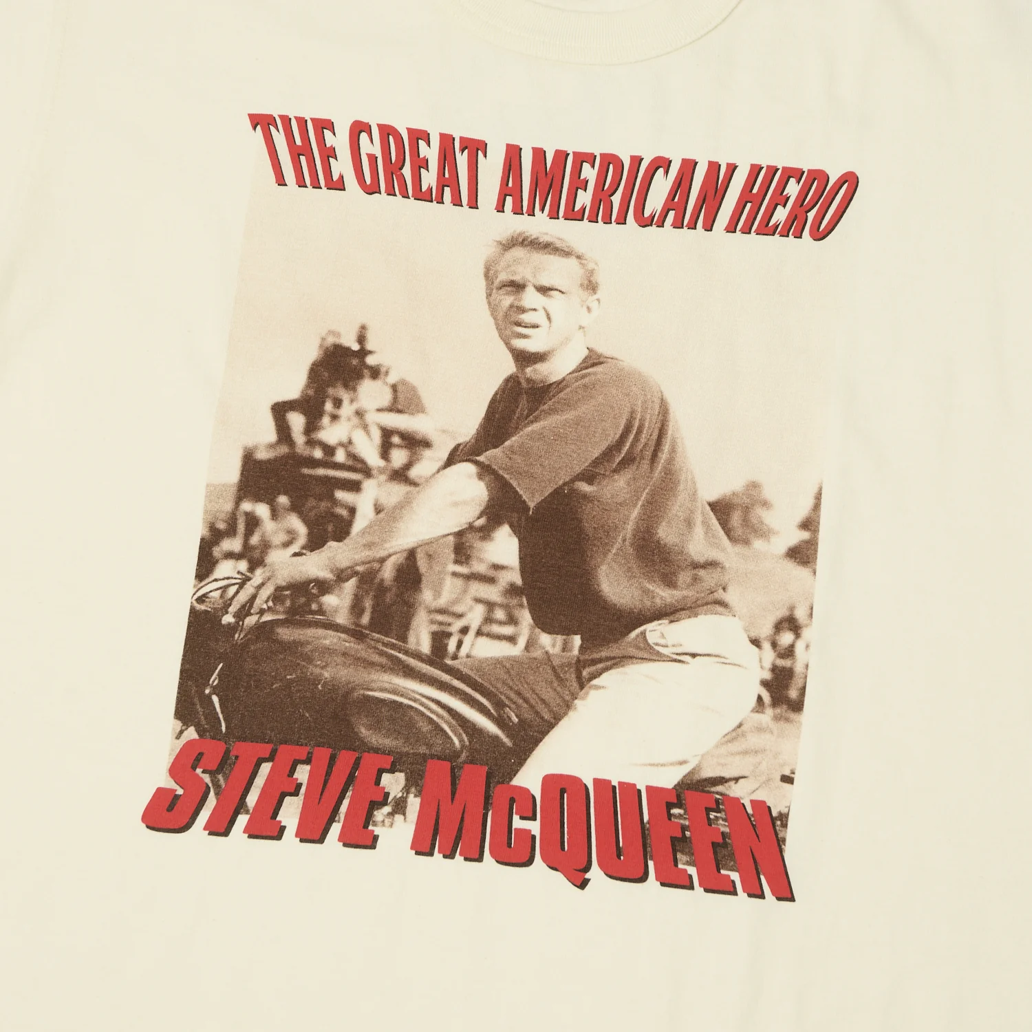 TOYS McCOY Steve McQueen 'The Great American Hero' T-Shirt - Off White - Image 3