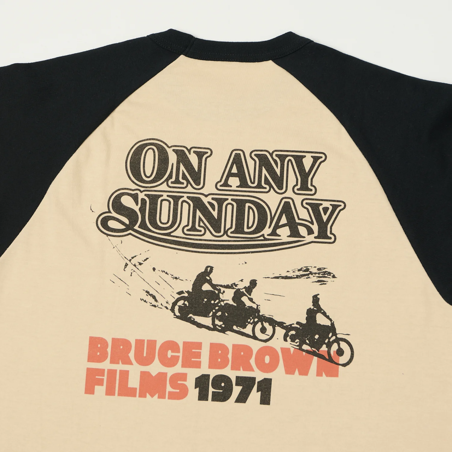 TOYS McCOY 'On Any Sunday' Raglan Sleeve T-Shirt - Beige/Black - Image 3