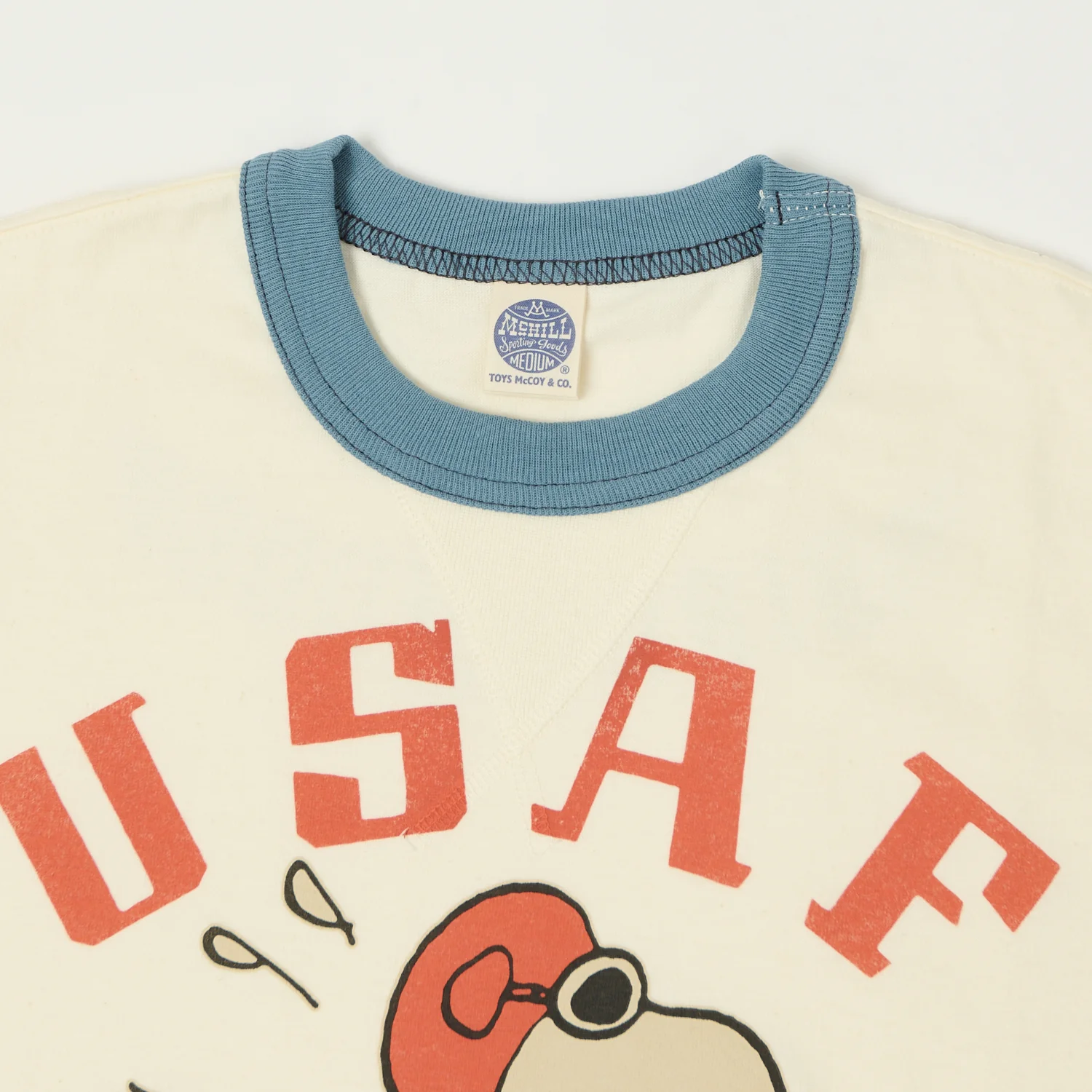 TOYS McCOY 'Snoopy USAF Flying Ace' Ringer T-Shirt - Off White - Image 3