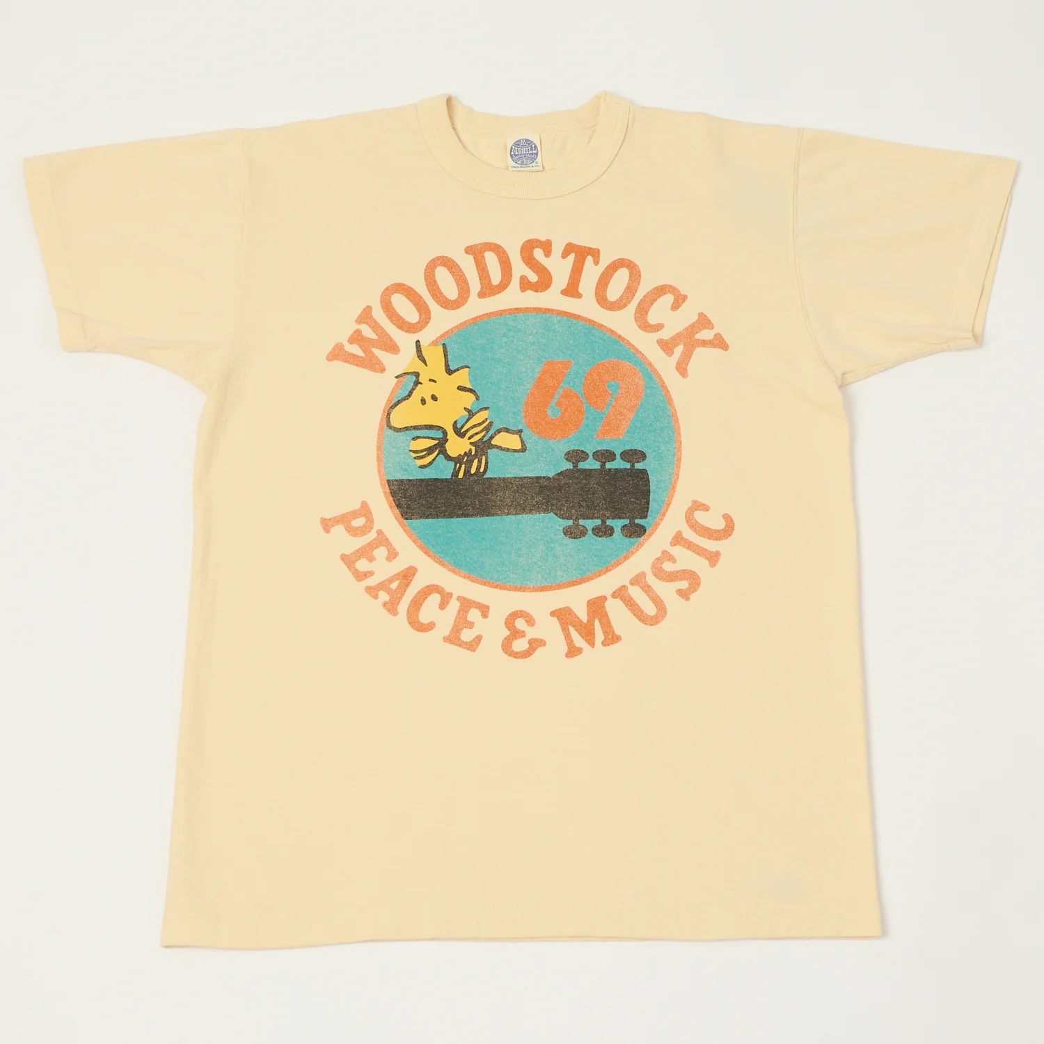 TOYS McCOY Snoopy 'Woodstock Peace & Music' T-Shirt - Natural