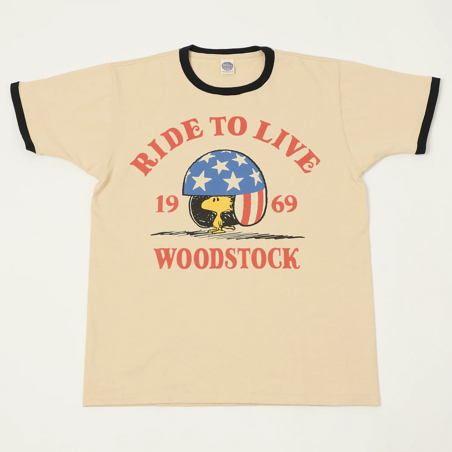 TOYS McCOY Woodstock 'Ride To Live 1969' Johnny Ringer T-Shirt - Beige