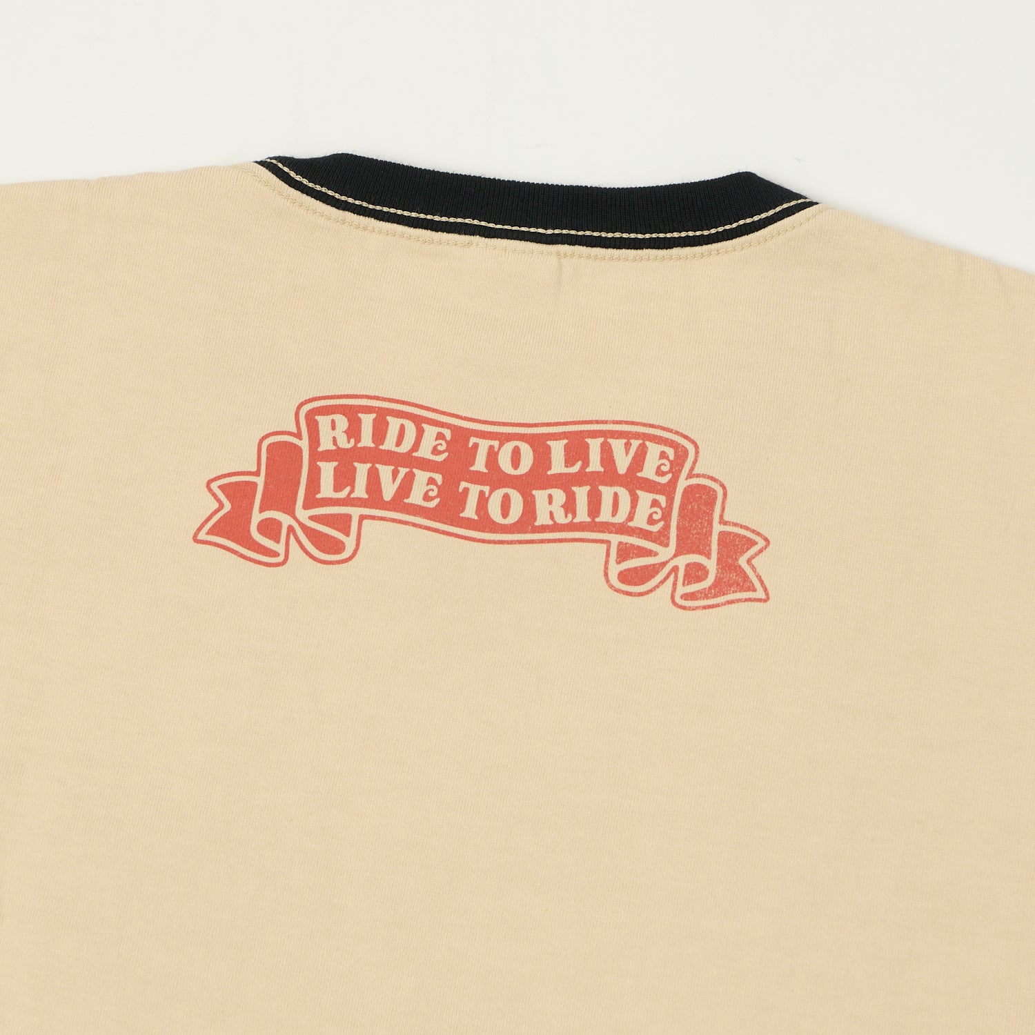 TOYS McCOY Woodstock 'Ride To Live 1969' Johnny Ringer T-Shirt - Beige - Image 2