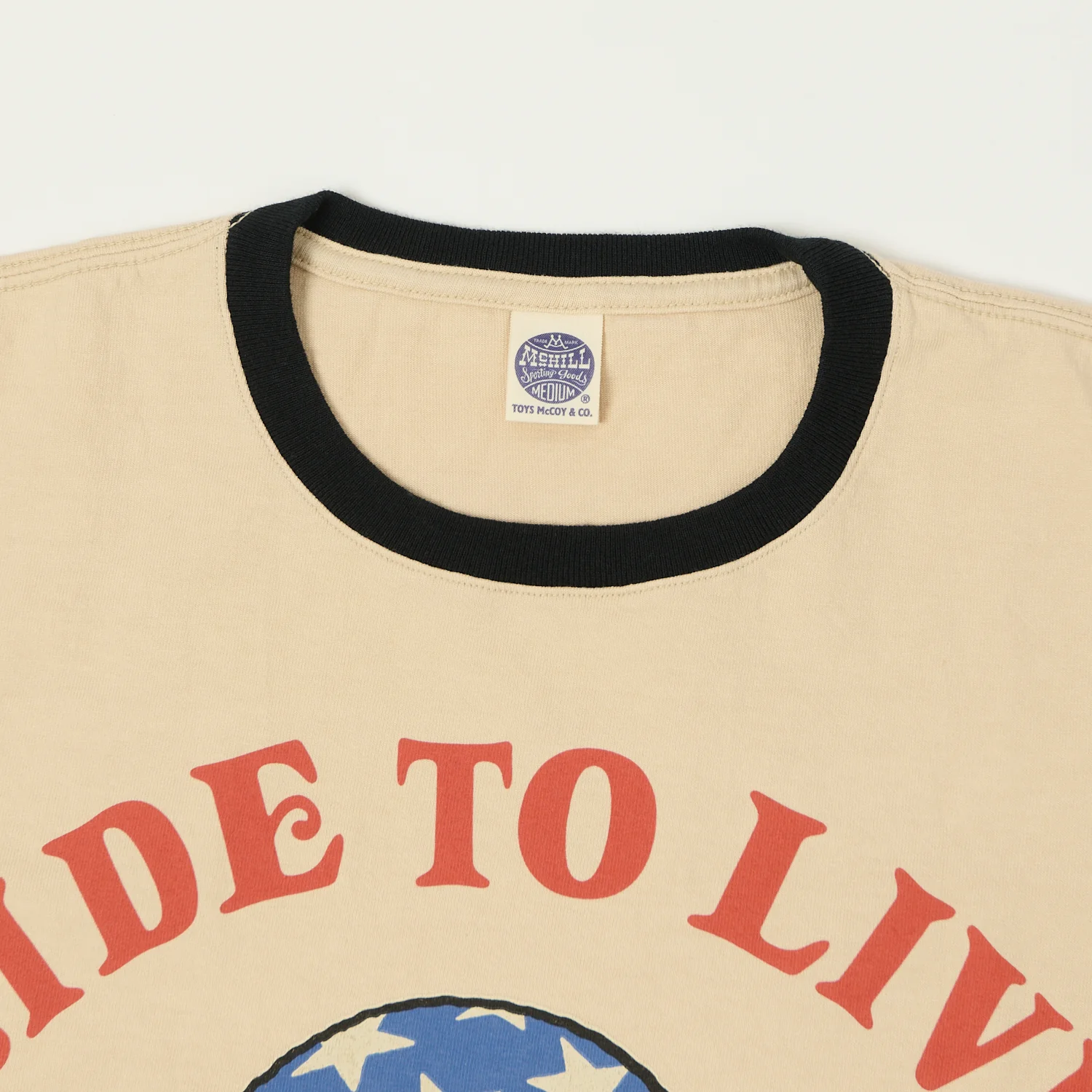 TOYS McCOY Woodstock 'Ride To Live 1969' Johnny Ringer T-Shirt - Beige - Image 3