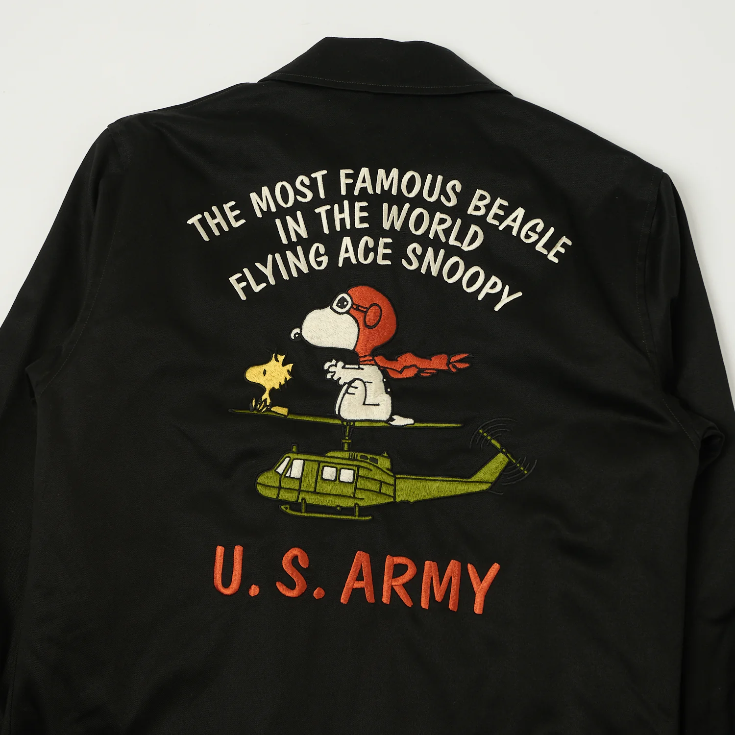TOYS McCOY Snoopy Embroidered Tour Jacket - Black - Image 3