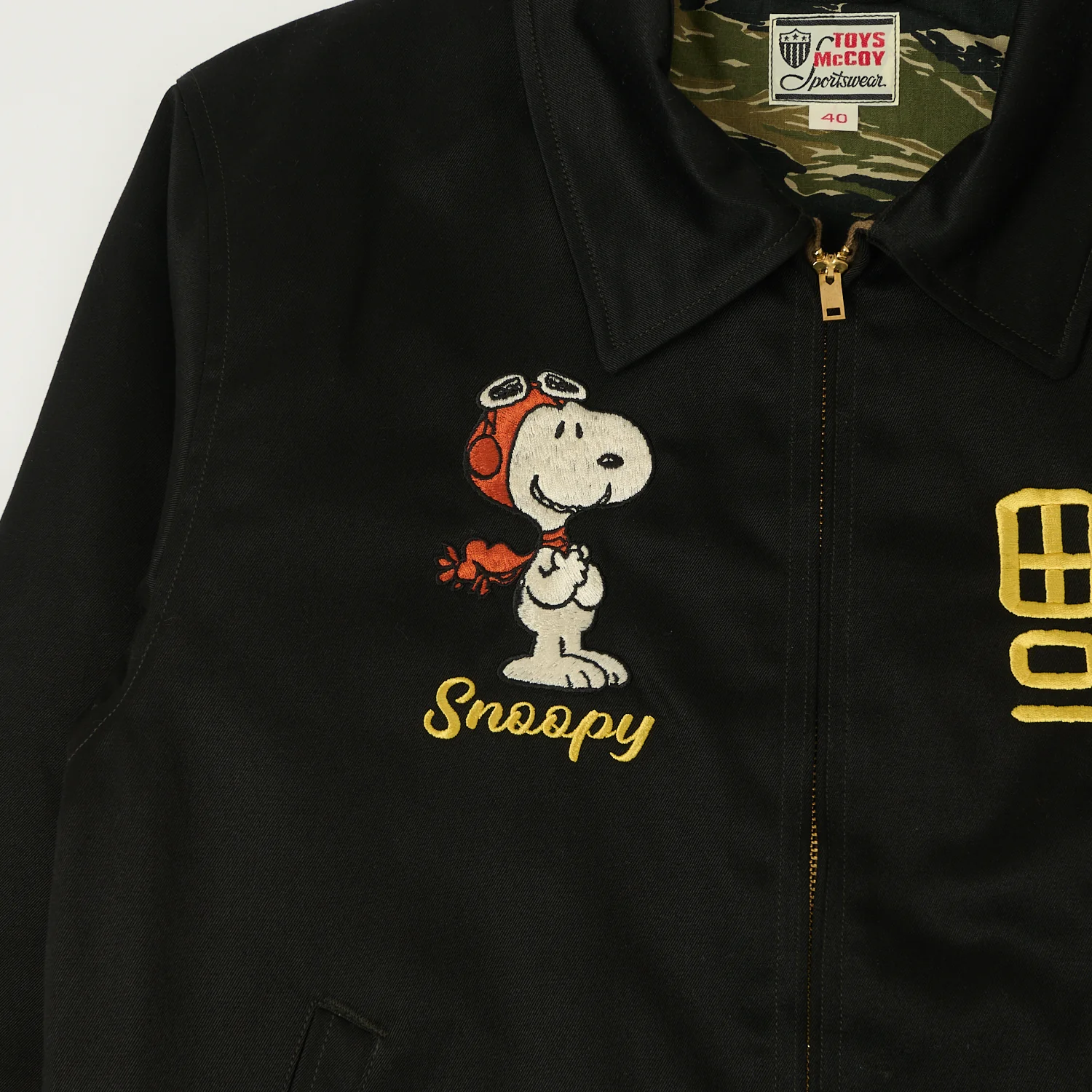 TOYS McCOY Snoopy Embroidered Tour Jacket - Black - Image 4