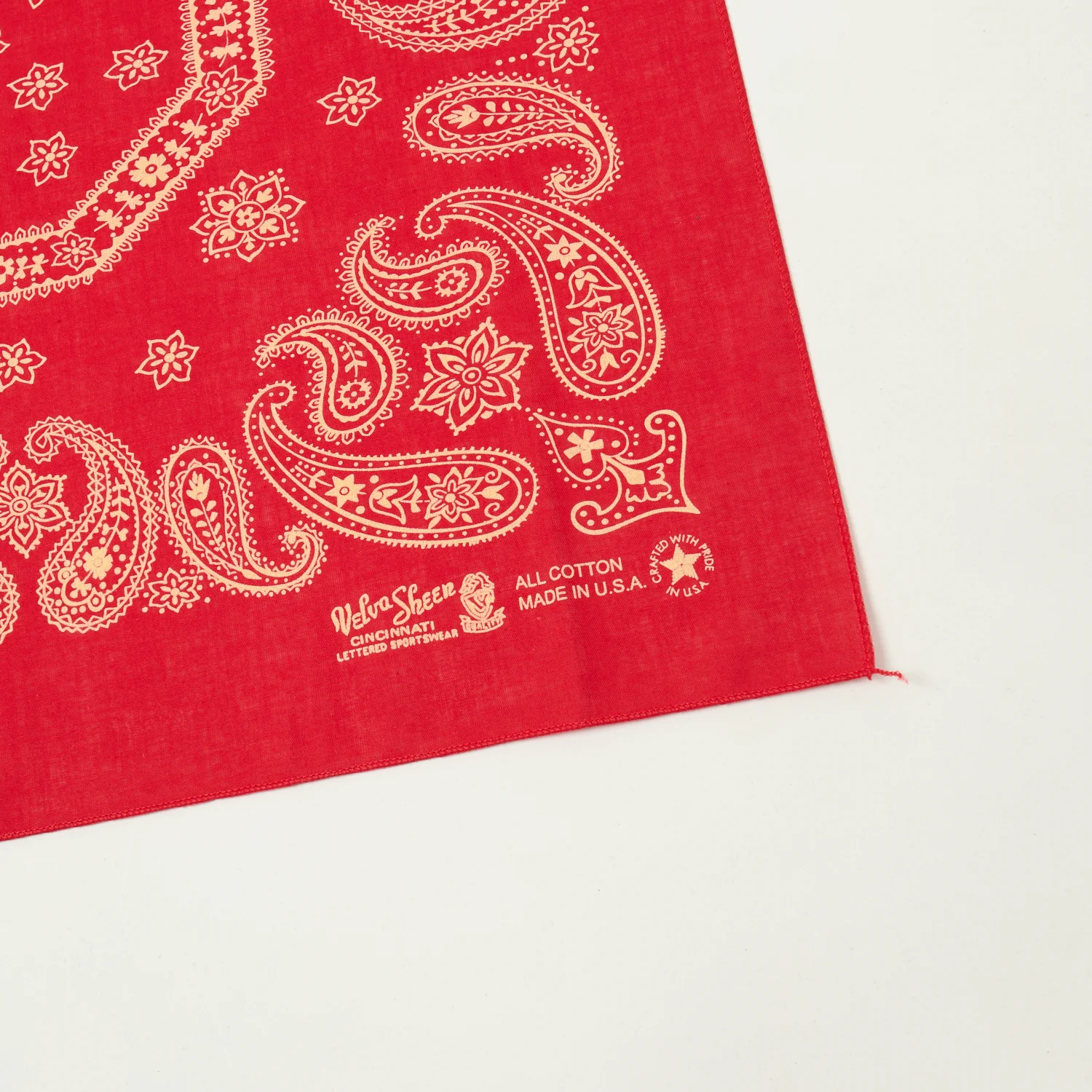 Velva Sheen Paisley Bandana - Red - Image 2