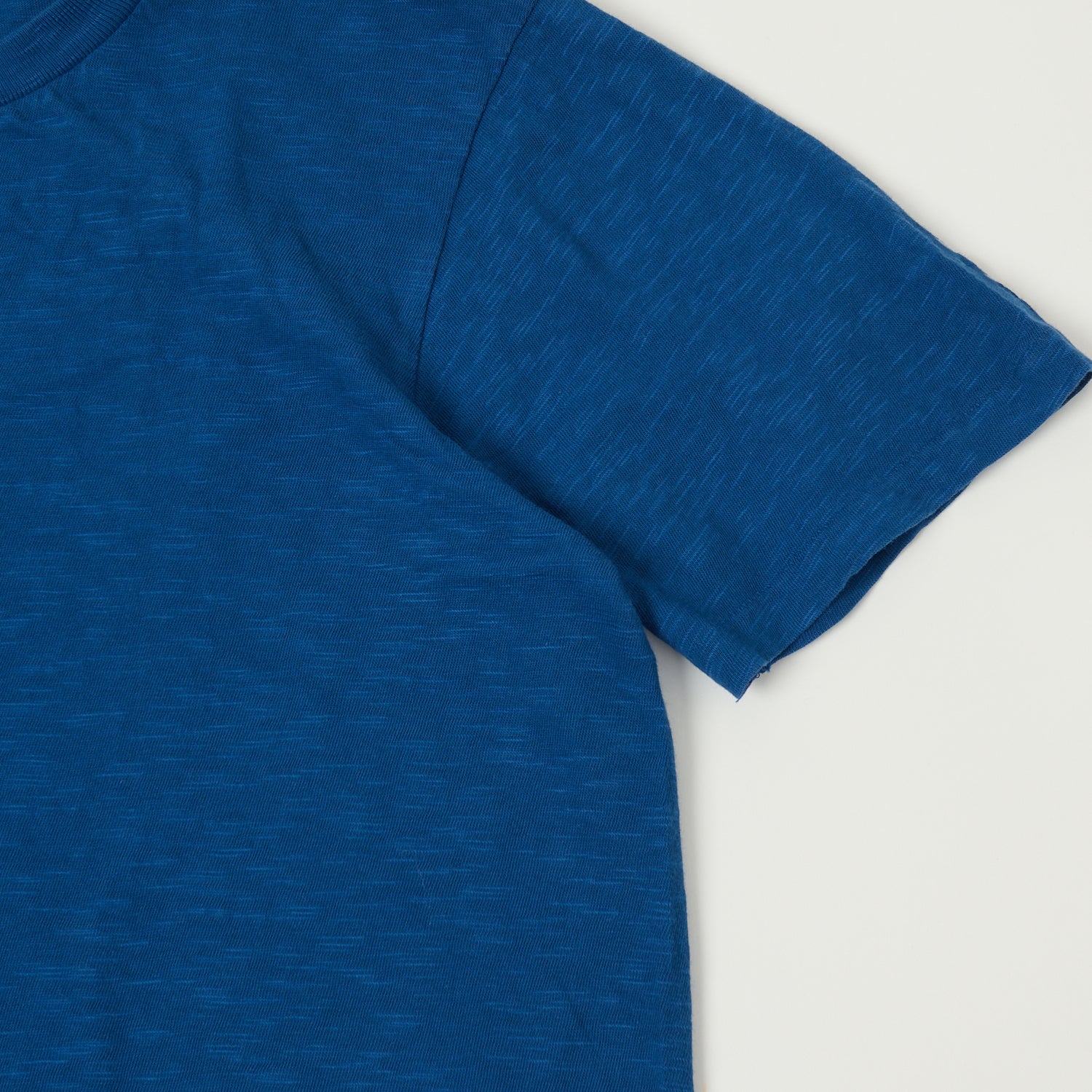 Velva Sheen Rolled Crew Neck T-Shirt - Blue - Image 3
