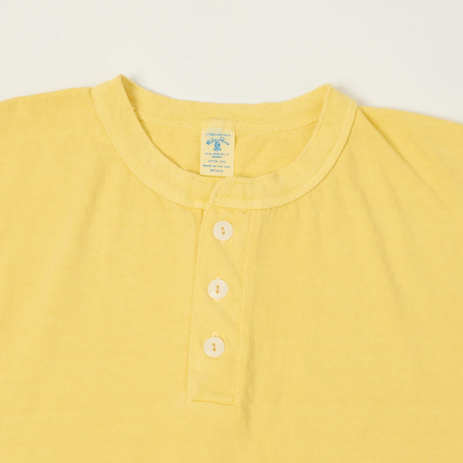 Velva Sheen Pigment Dyed Henley - Yellow - Image 2