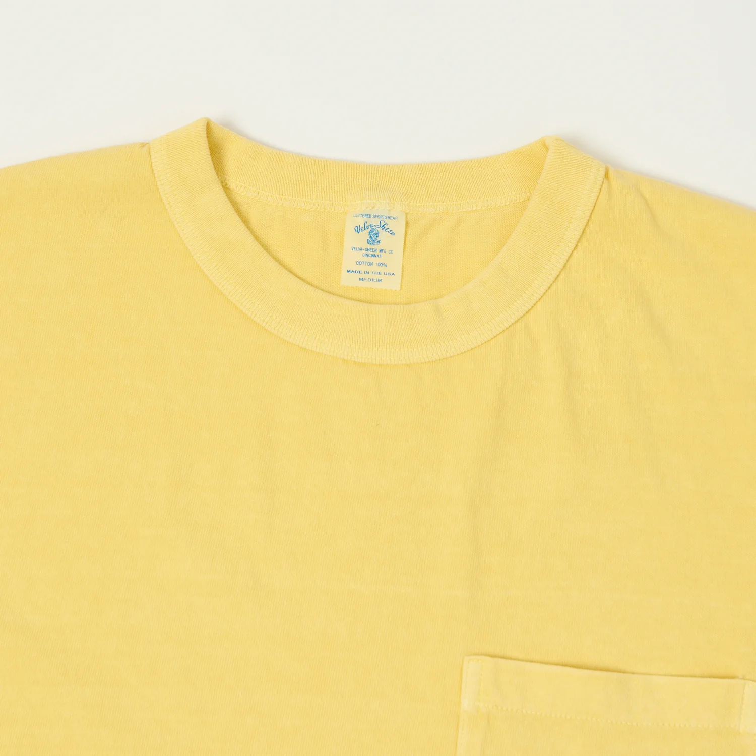 Velva Sheen Pigment Dyed Pocket T-Shirt - Yellow - Image 2