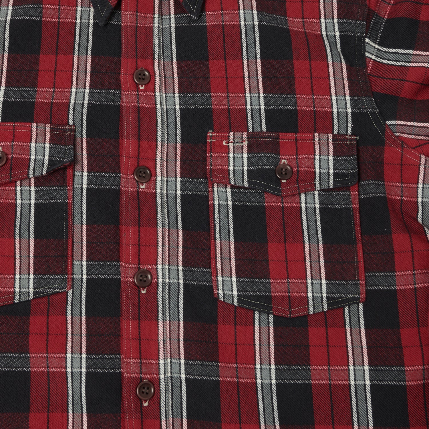 Warehouse & Co 3022 Duck Digger Plaid Flannel Shirt - Dark Red - Image 4