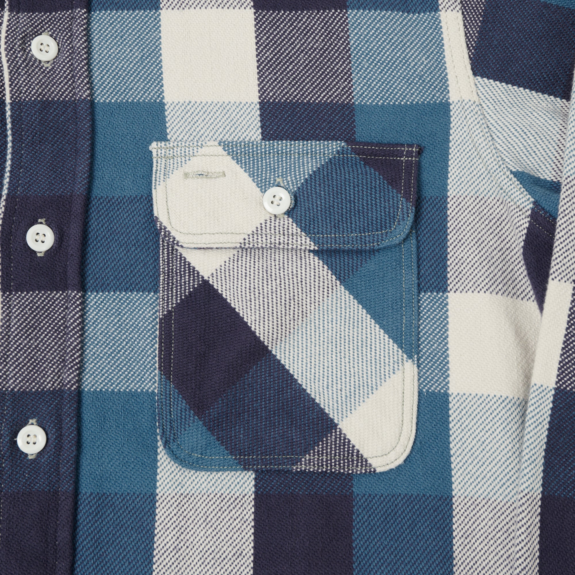 Warehouse & Co 3104 Buffalo Check Flannel Shirt - Blue - Image 3
