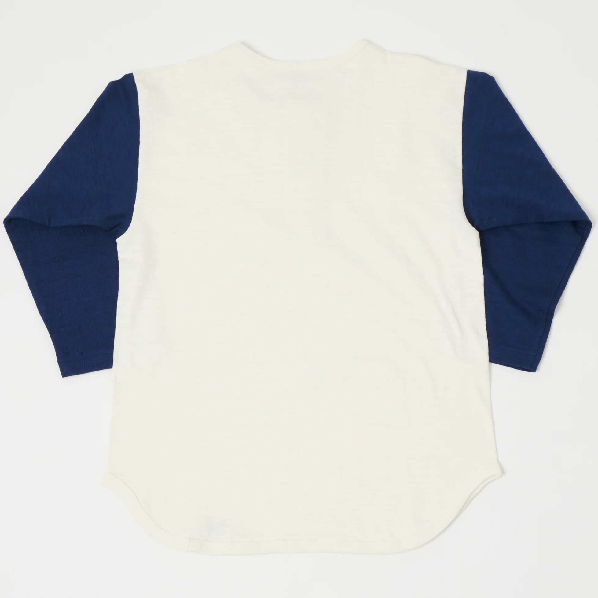 Warehouse & Co 4058 Baseball Henley - Cream/Navy - Image 3
