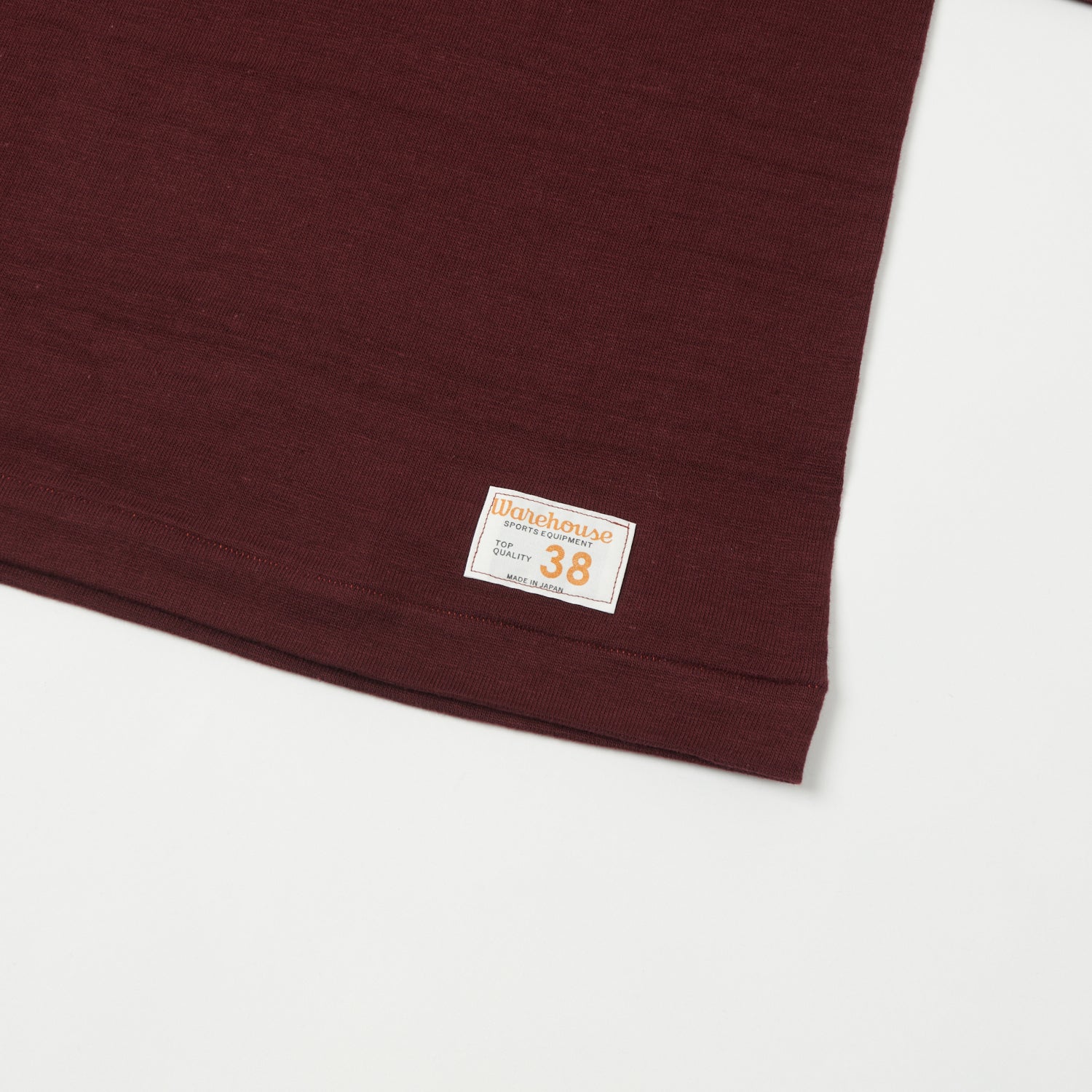 Warehouse & Co 4063 'West Lake' 3/4 Sleeve Football T-Shirt - Bordeaux - Image 3