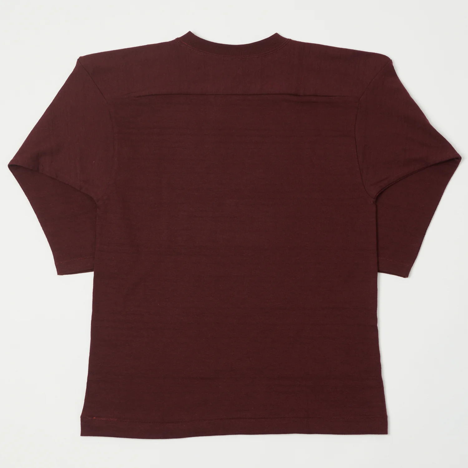 Warehouse & Co 4063 'West Lake' 3/4 Sleeve Football T-Shirt - Bordeaux - Image 4