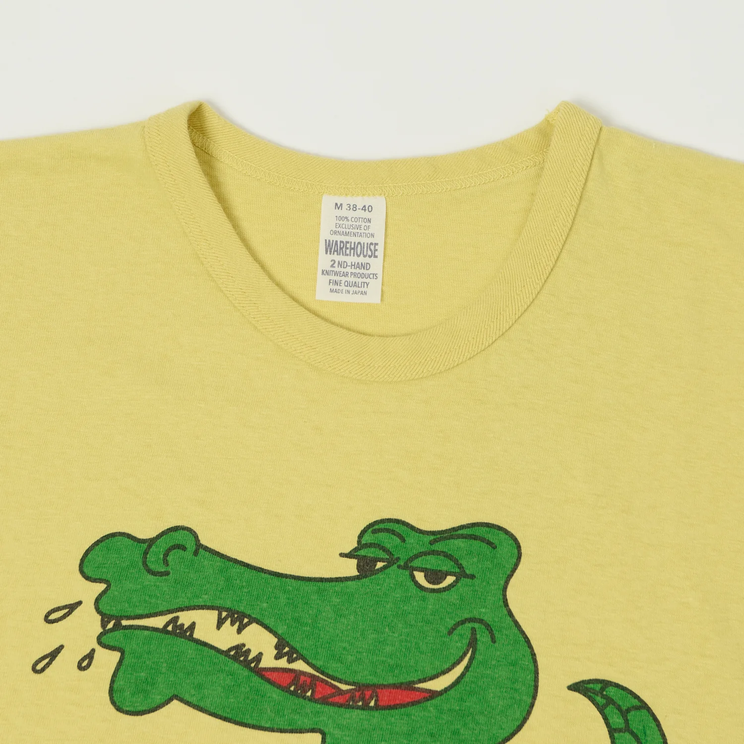 Warehouse & Co 4064 'Crocodile' T-Shirt - Cream Yellow - Image 2