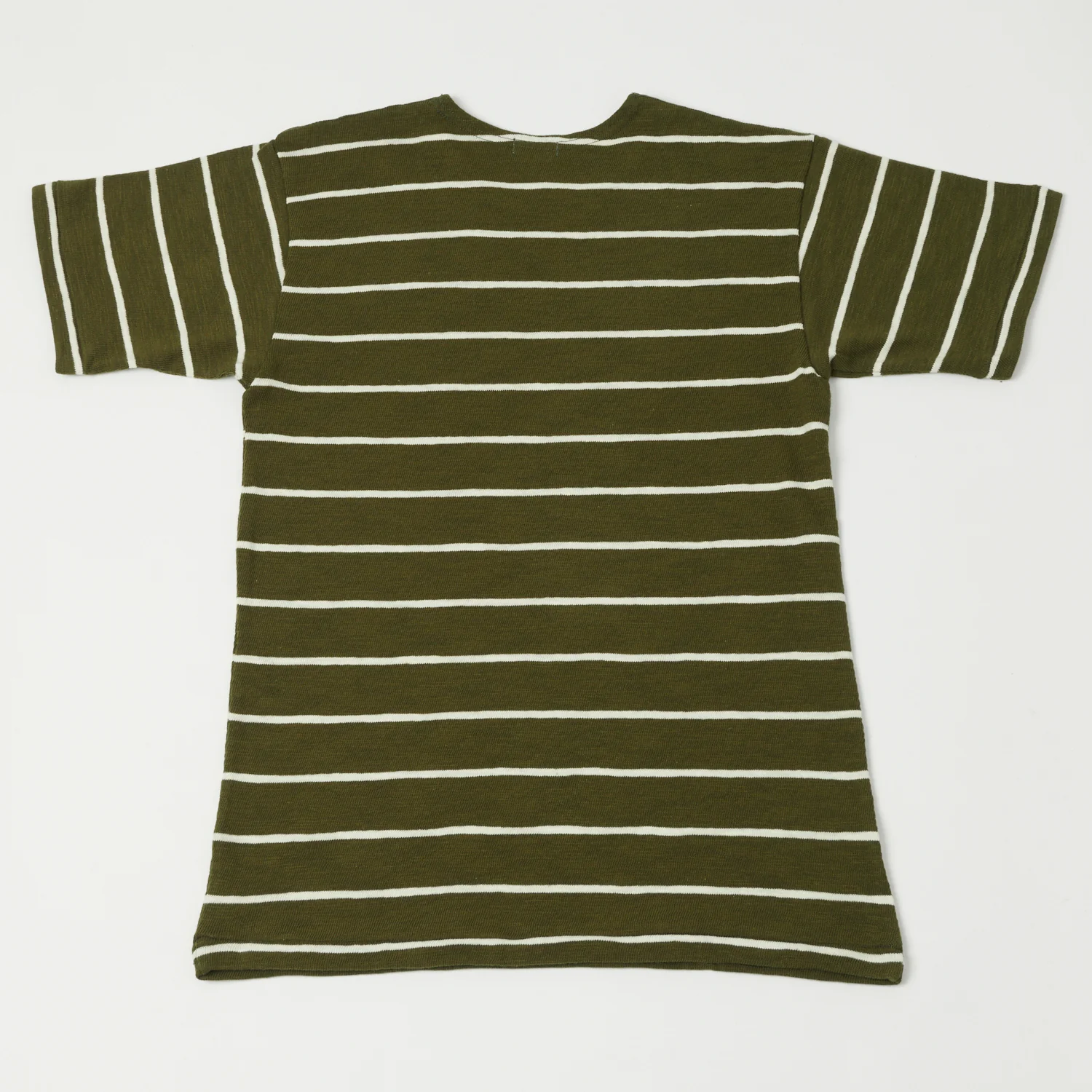 Warehouse & Co 4087 Duck Digger Stripe T-Shirt - Green/Off White - Image 3
