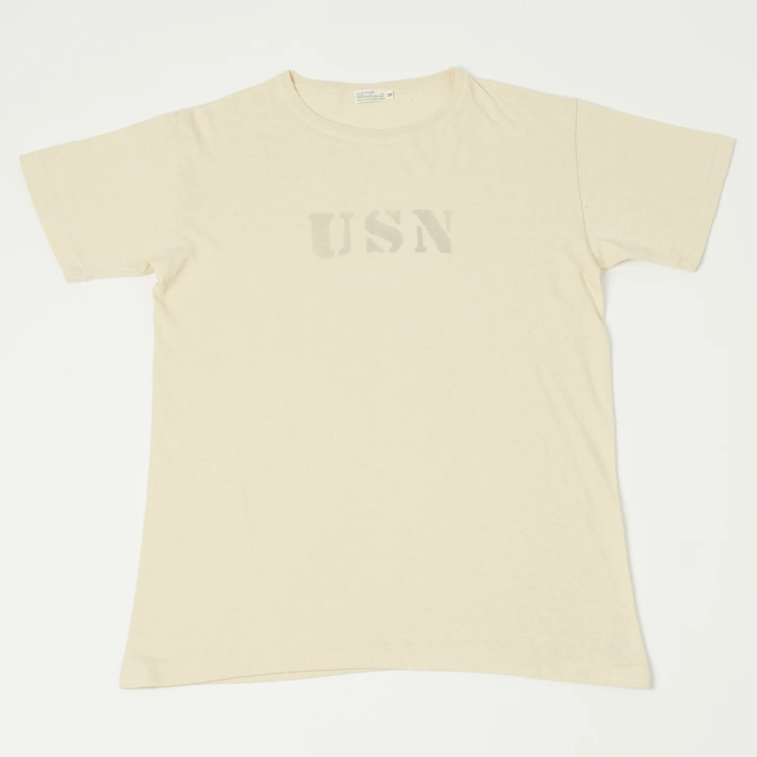 Warehouse & Co 4091 Duck Digger 'USN' Skivvy T-Shirt - Beige