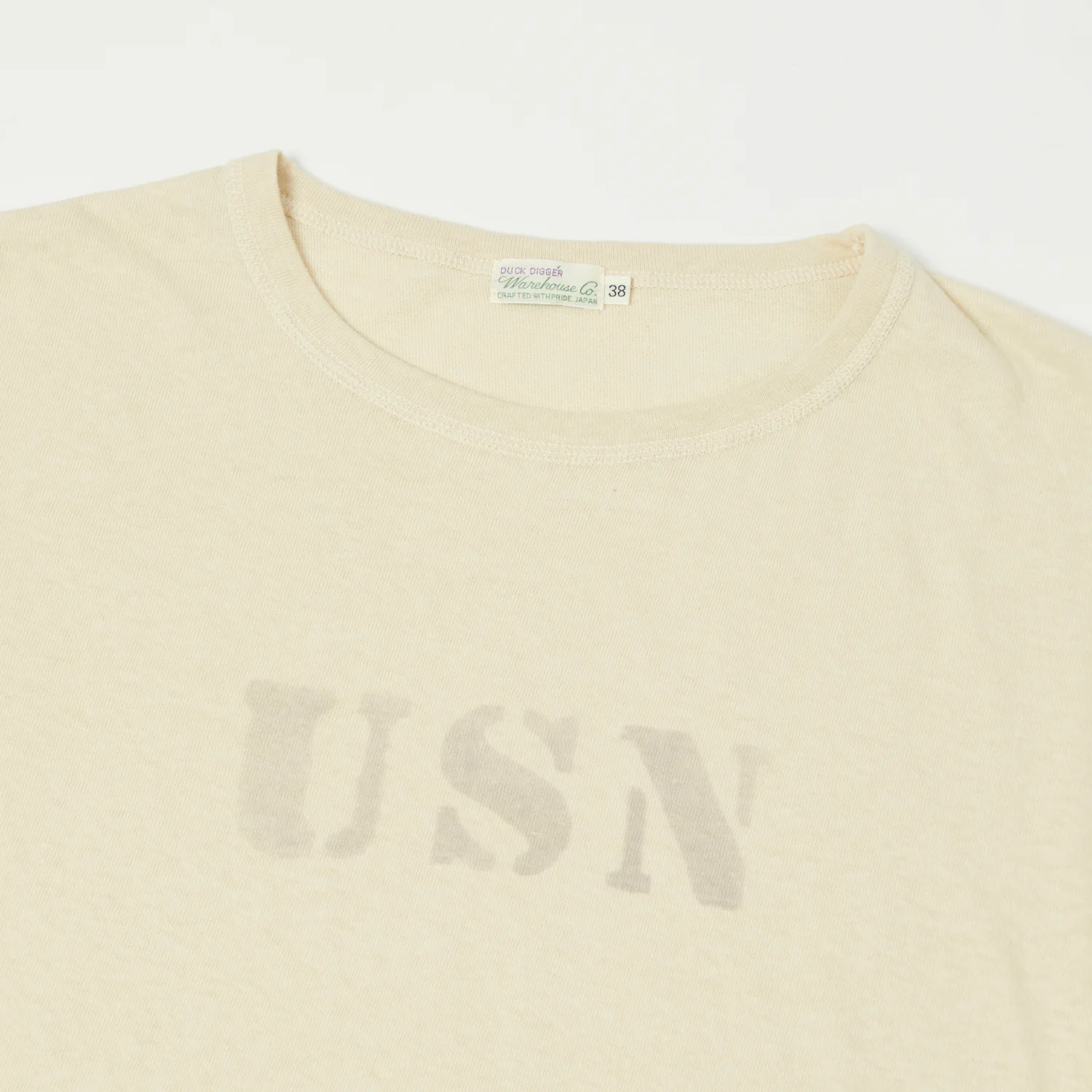 Warehouse & Co 4091 Duck Digger 'USN' Skivvy T-Shirt - Beige - Image 2