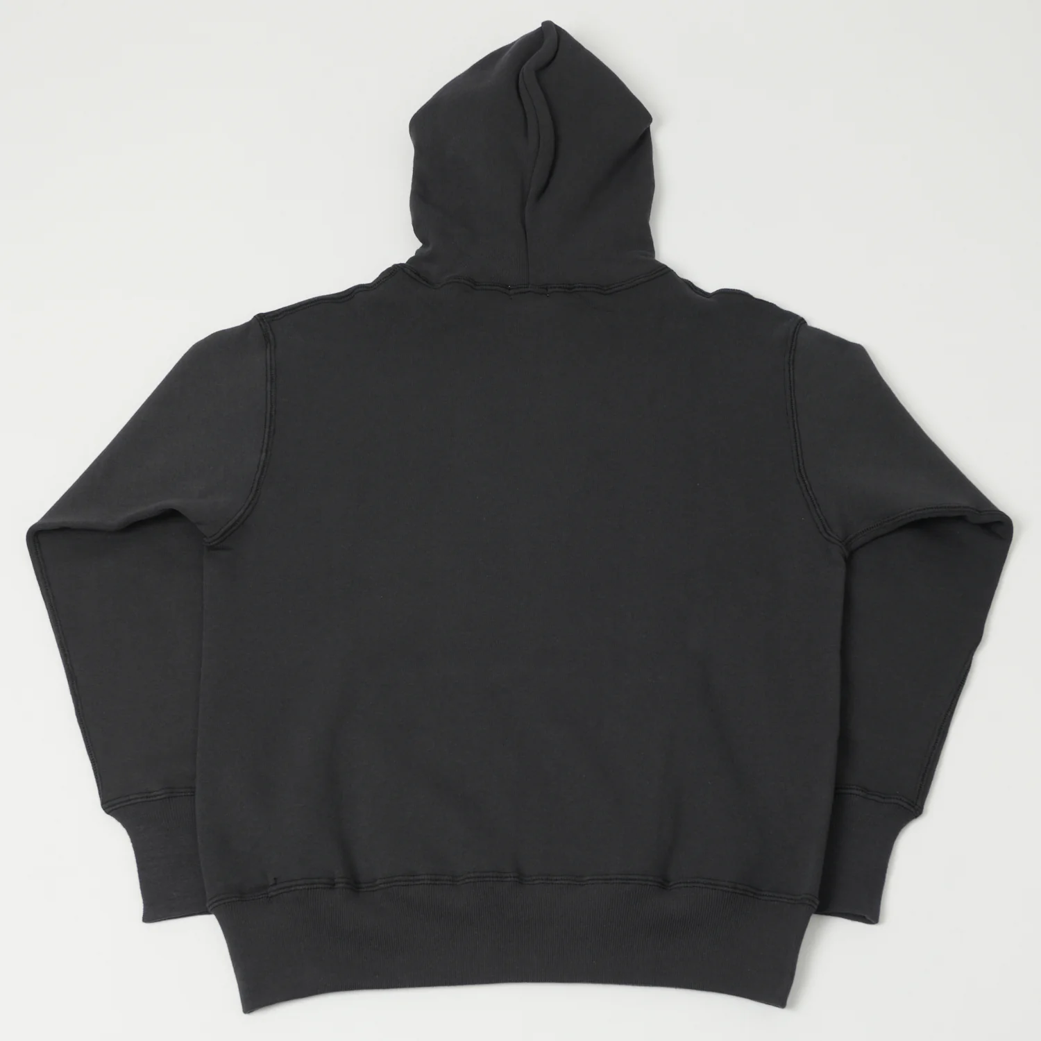 Warehouse & Co 450 Two Needle Hooded Sweatshirt - Black/Sumikuro - Image 4