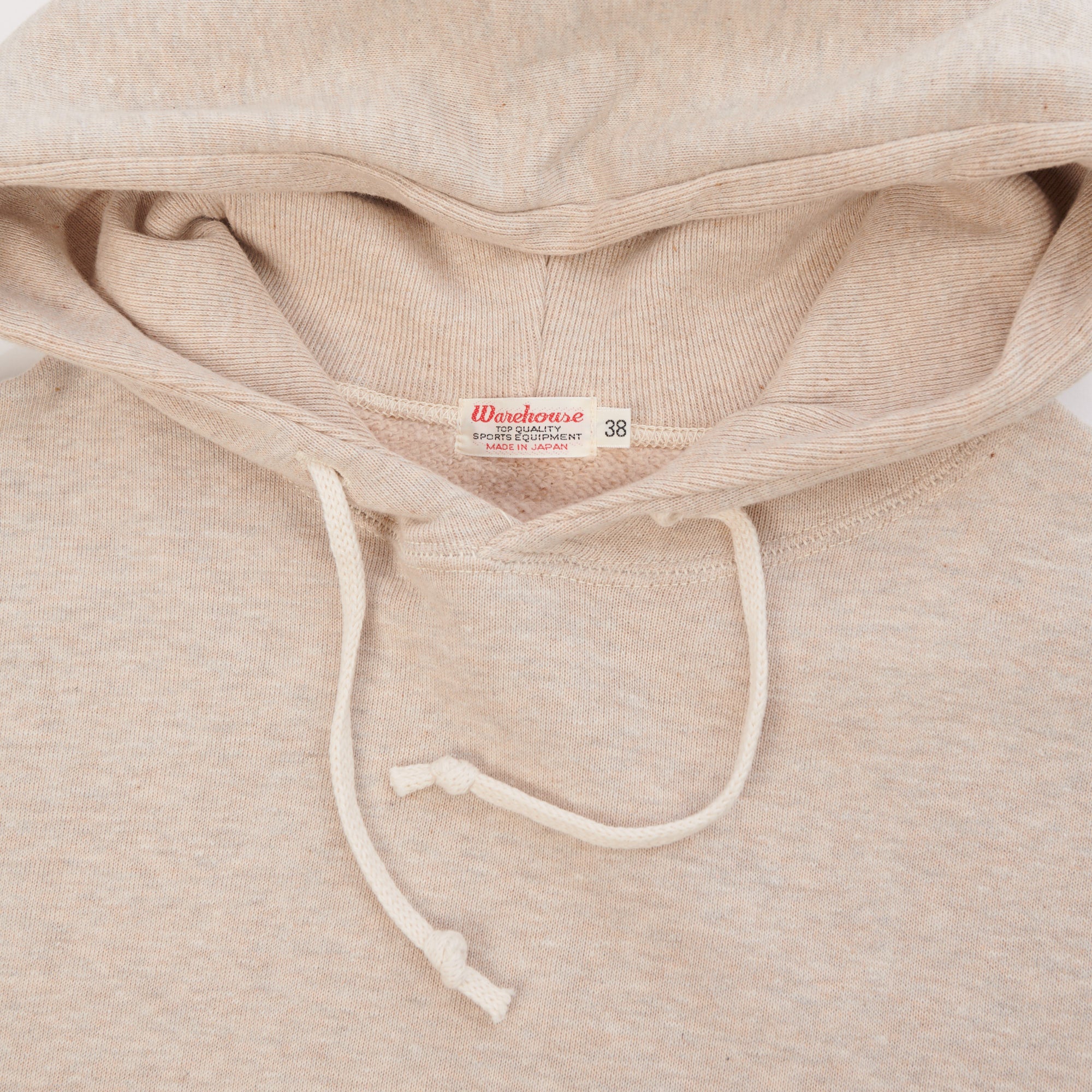 Warehouse & Co 450 Two Needle Hooded Sweatshirt - Oatmeal - Image 2