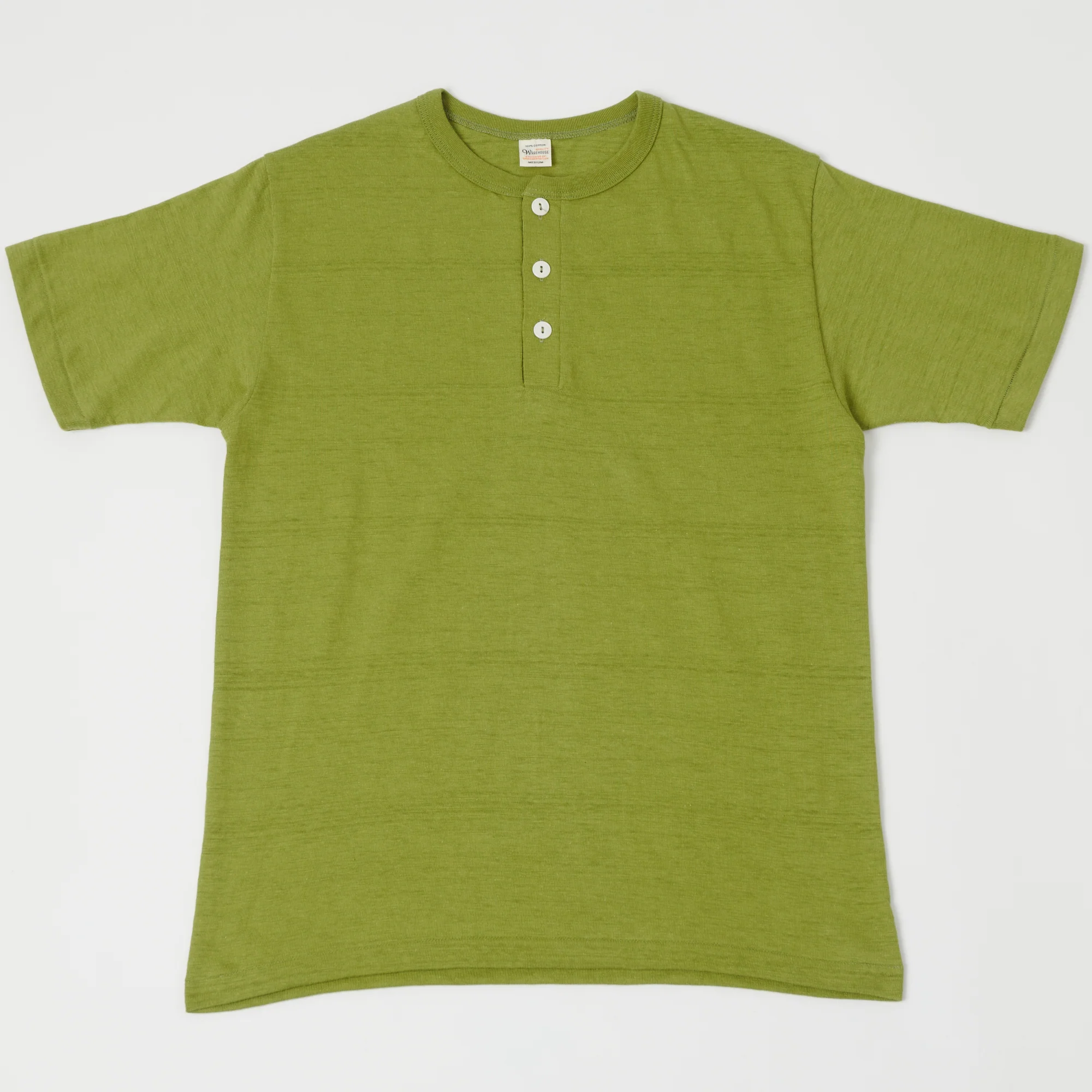 Warehouse & Co 4601 Henley T-Shirt - Grass Green
