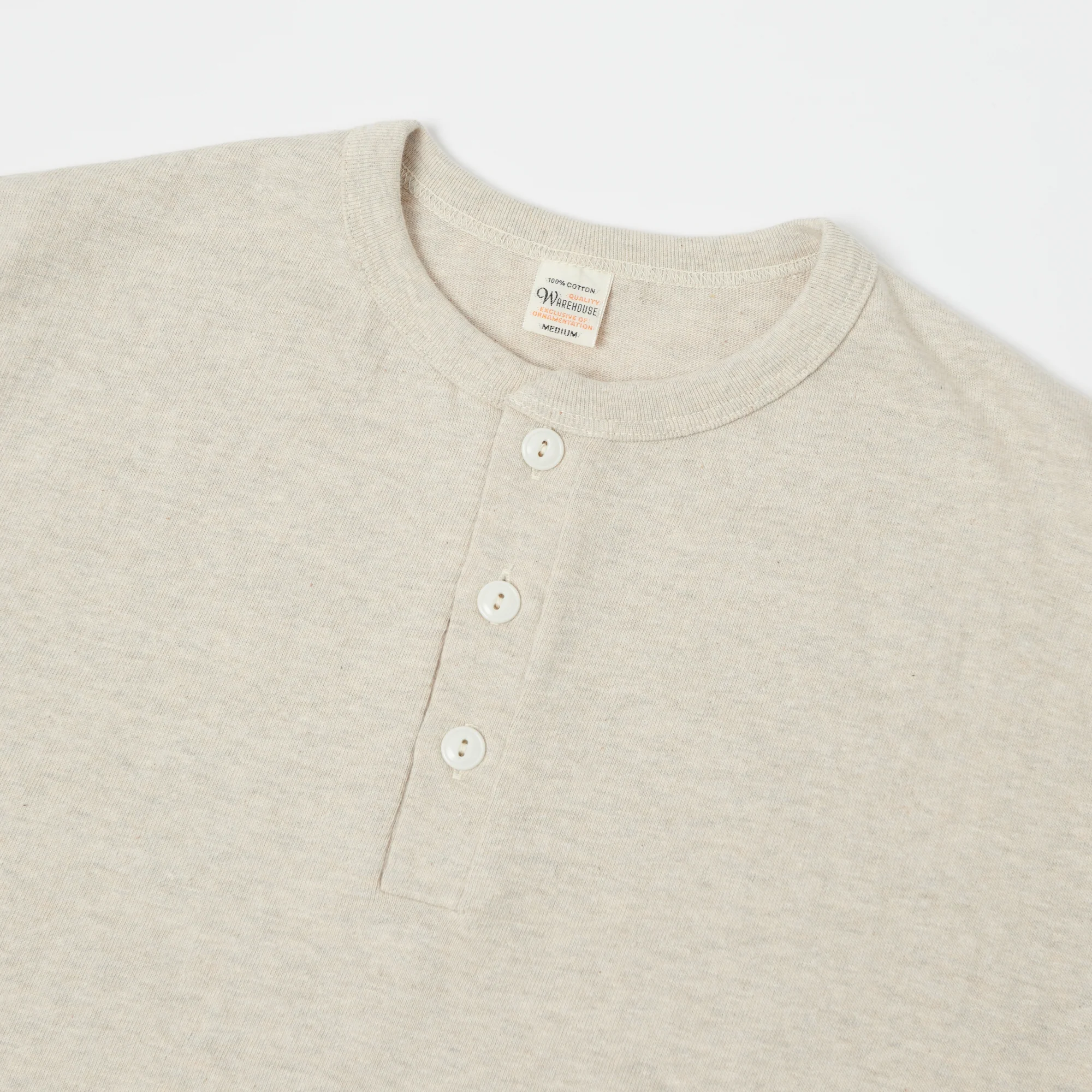 Warehouse & Co 4601 Henley T-Shirt - Oatmeal - Image 2