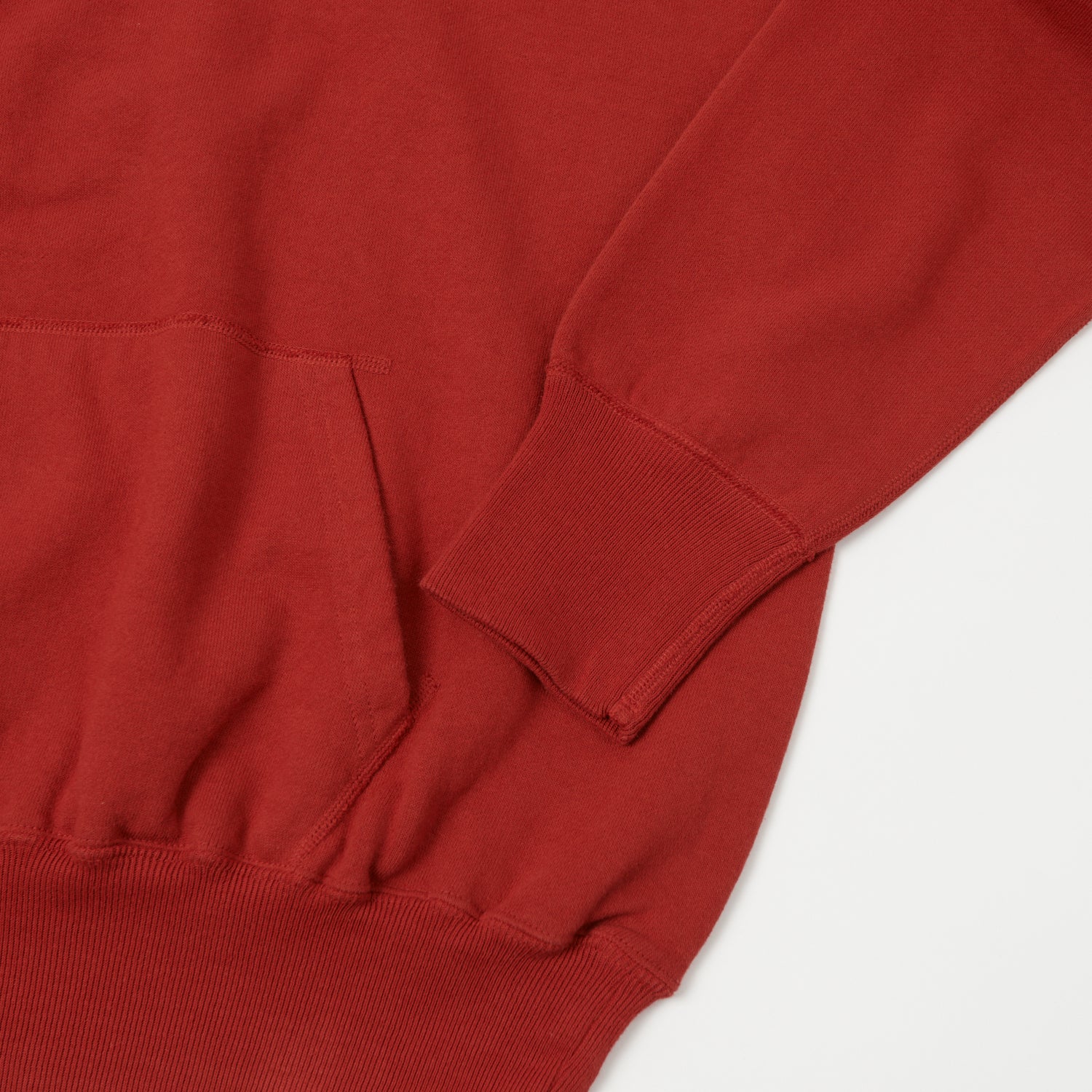 Warehouse 462 Plain Hooded Sweatshirt - Red - Image 3