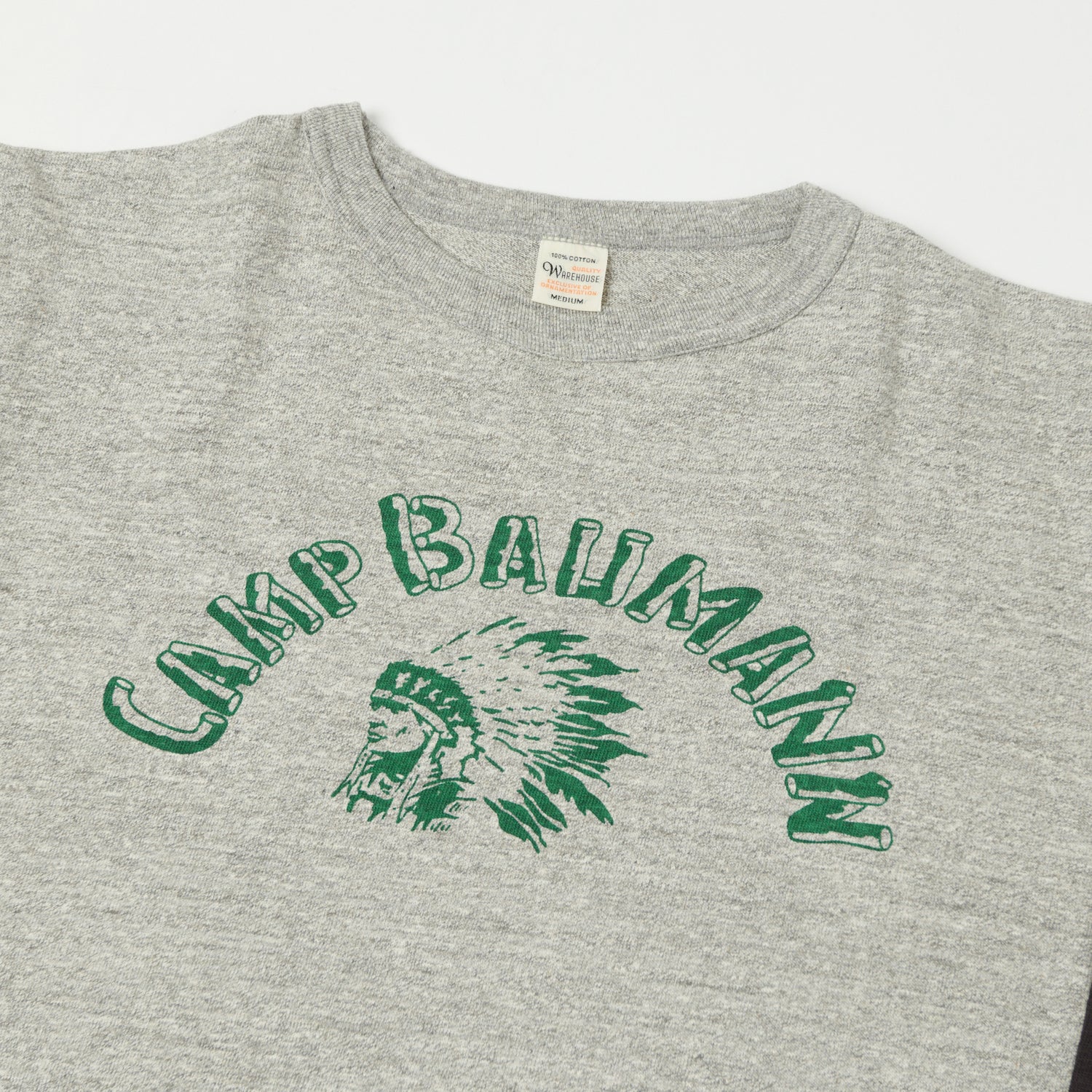 Warehouse & Co 4800 'Camp Baumann' Baseball T-Shirt - Heather Grey/Sumikuro - Image 2