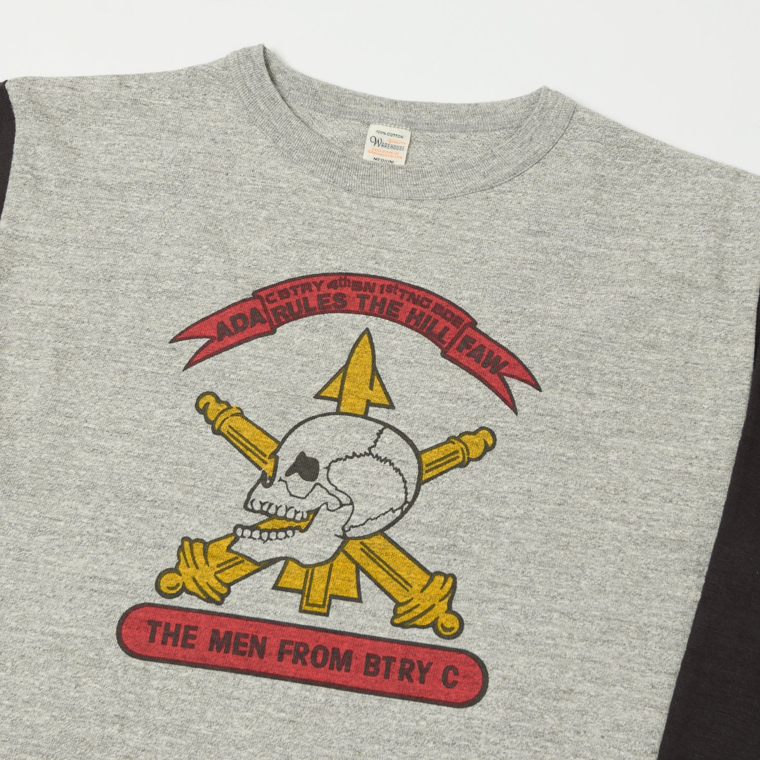 Warehouse & Co 4800 'Men From BTRY C' Baseball T-Shirt - Heather Grey/Sumikuro - Image 2